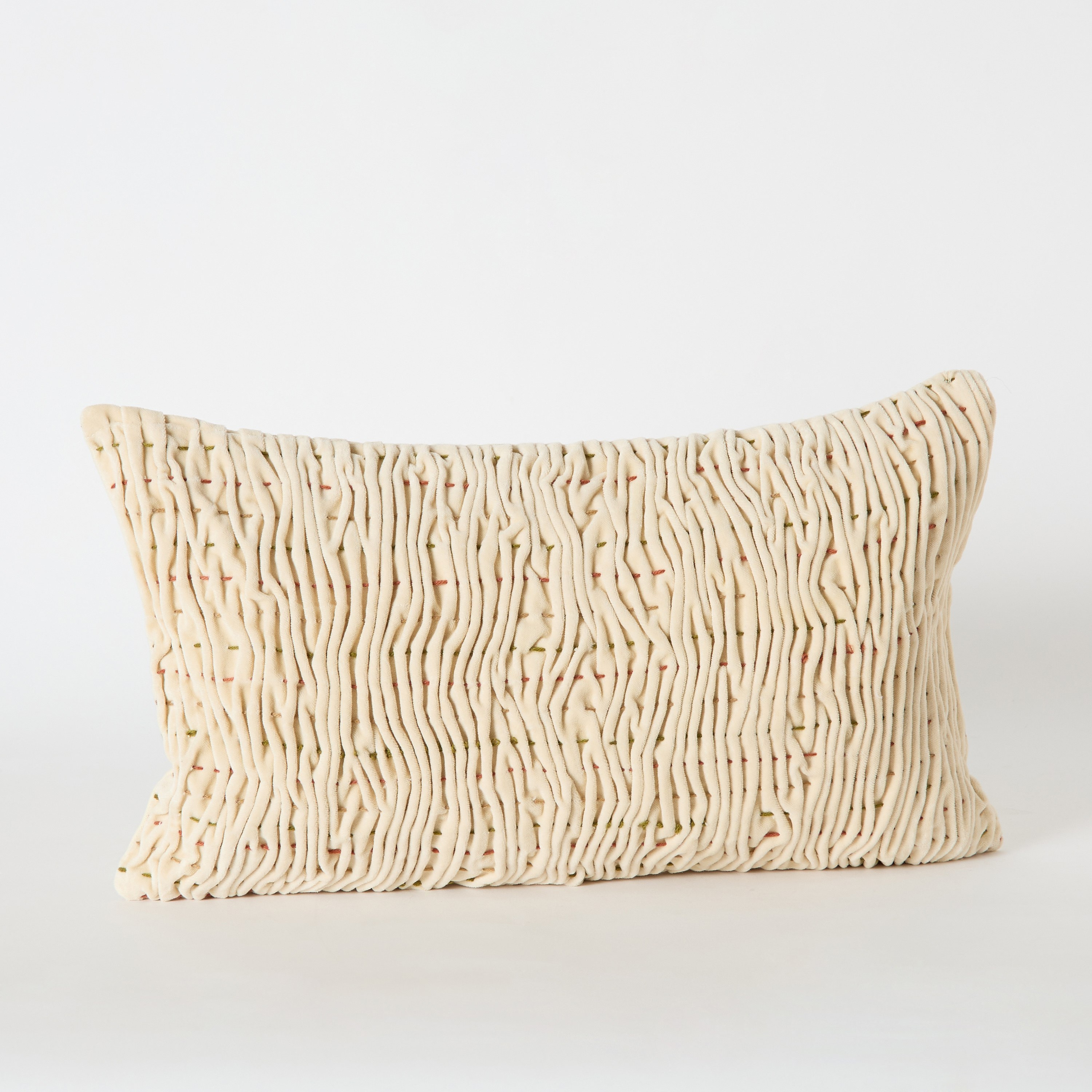 Warm Oasis Rustic Kantha Pucker Filled Cushion - 30x50 cm-hbxhomeware-hbxbedroom-image-5