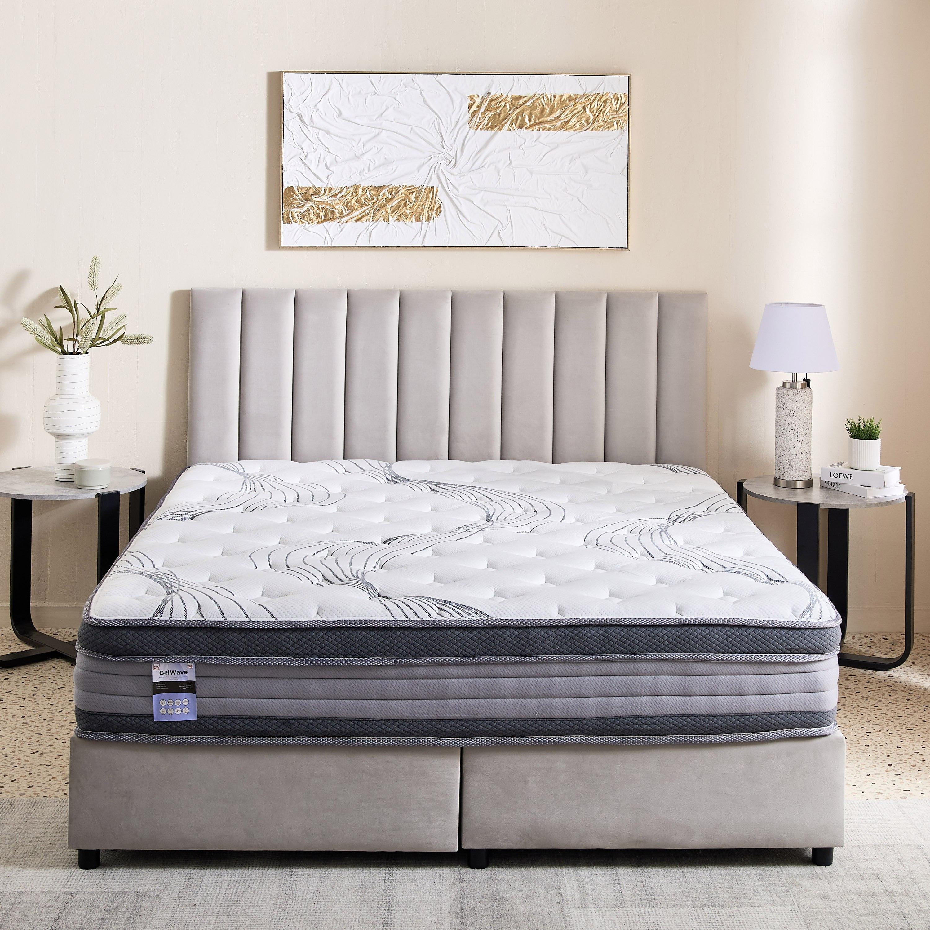 مرتبة كينج ميموري فوم جل بنوابض جيبية 3 مناطق متوسطة الصلابة من لونو چل ويف - 180x200x30 سم-hbxfurniture-mattresses-king-image-2