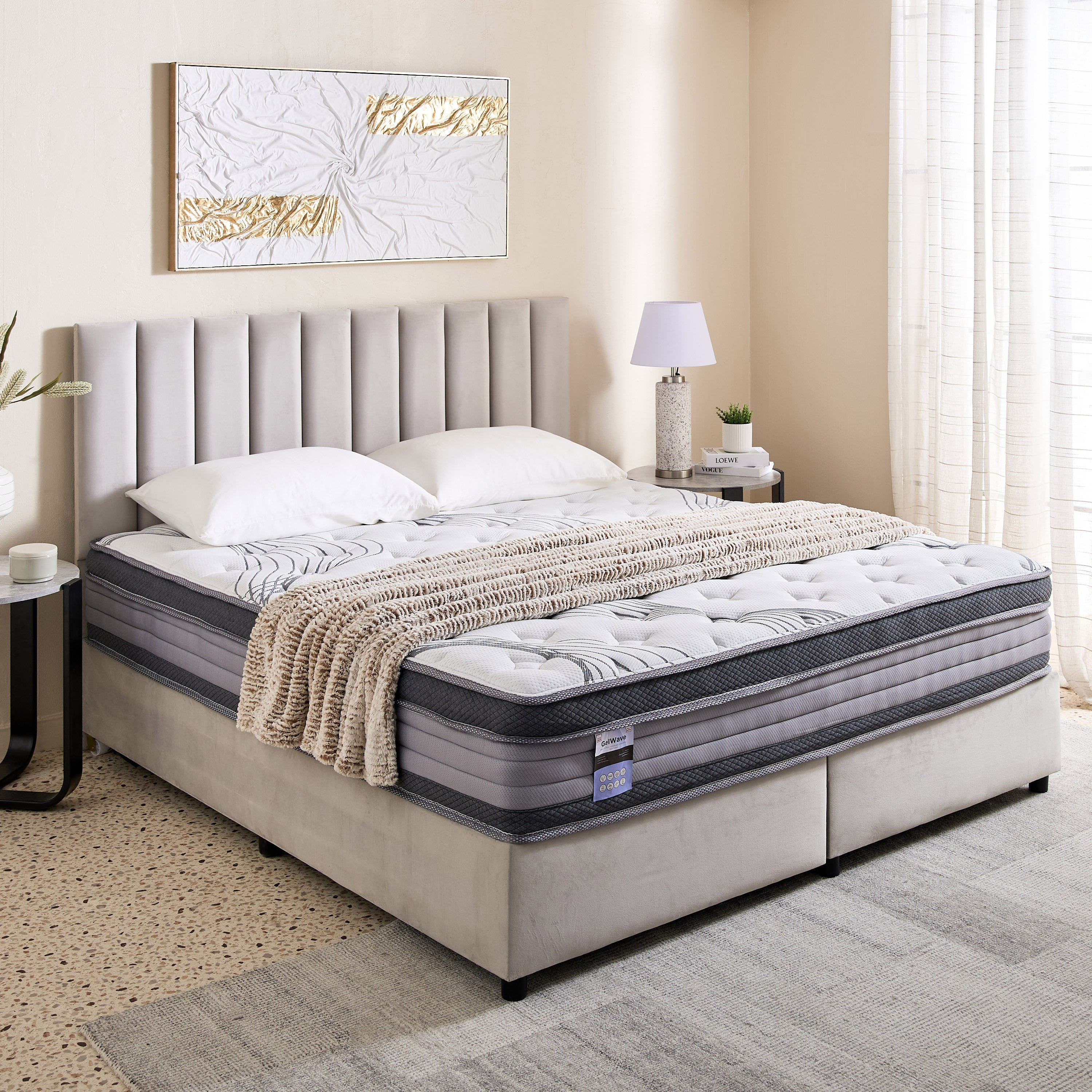 مرتبة كينج ميموري فوم جل بنوابض جيبية 3 مناطق متوسطة الصلابة من لونو چل ويف - 180x200x30 سم-hbxfurniture-mattresses-king-image-9