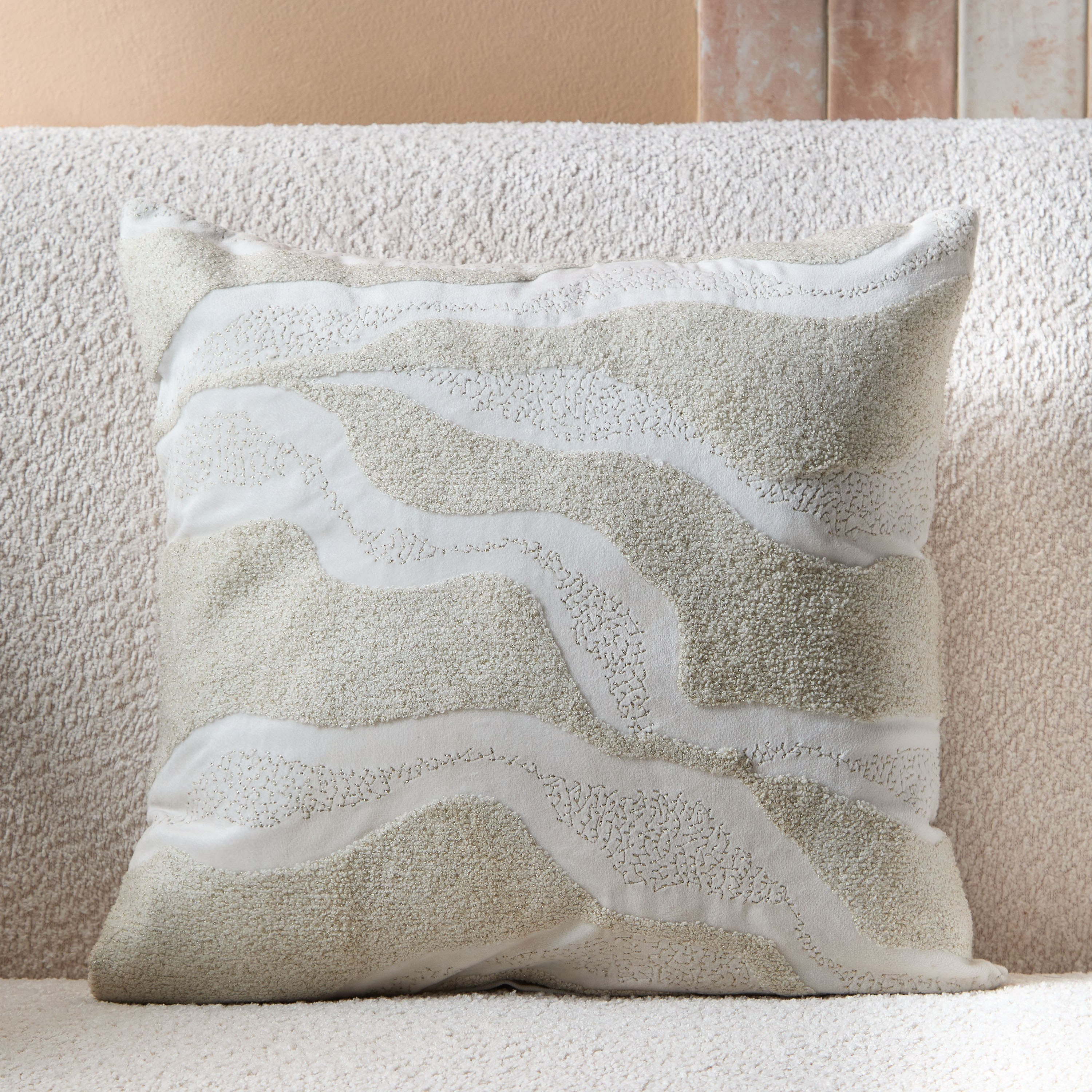 Petra Modern Beaded Filled Cushion - 45x45 cm-hbxhomeware-hbxbedroom-image-1