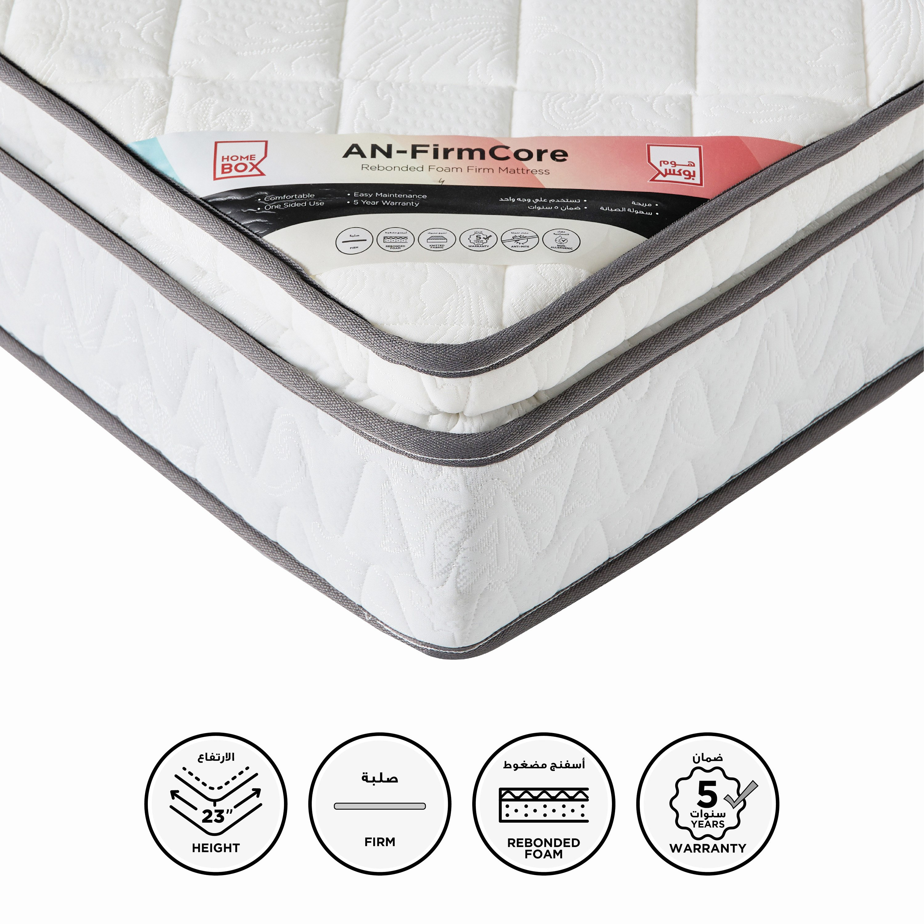 مرتبة فردية بإسفنج مجدد وسطح وسادة من لونو فيرم كور - 90x190x24 سم-hbxfurniture-bedroom-mattresses-single-image-1