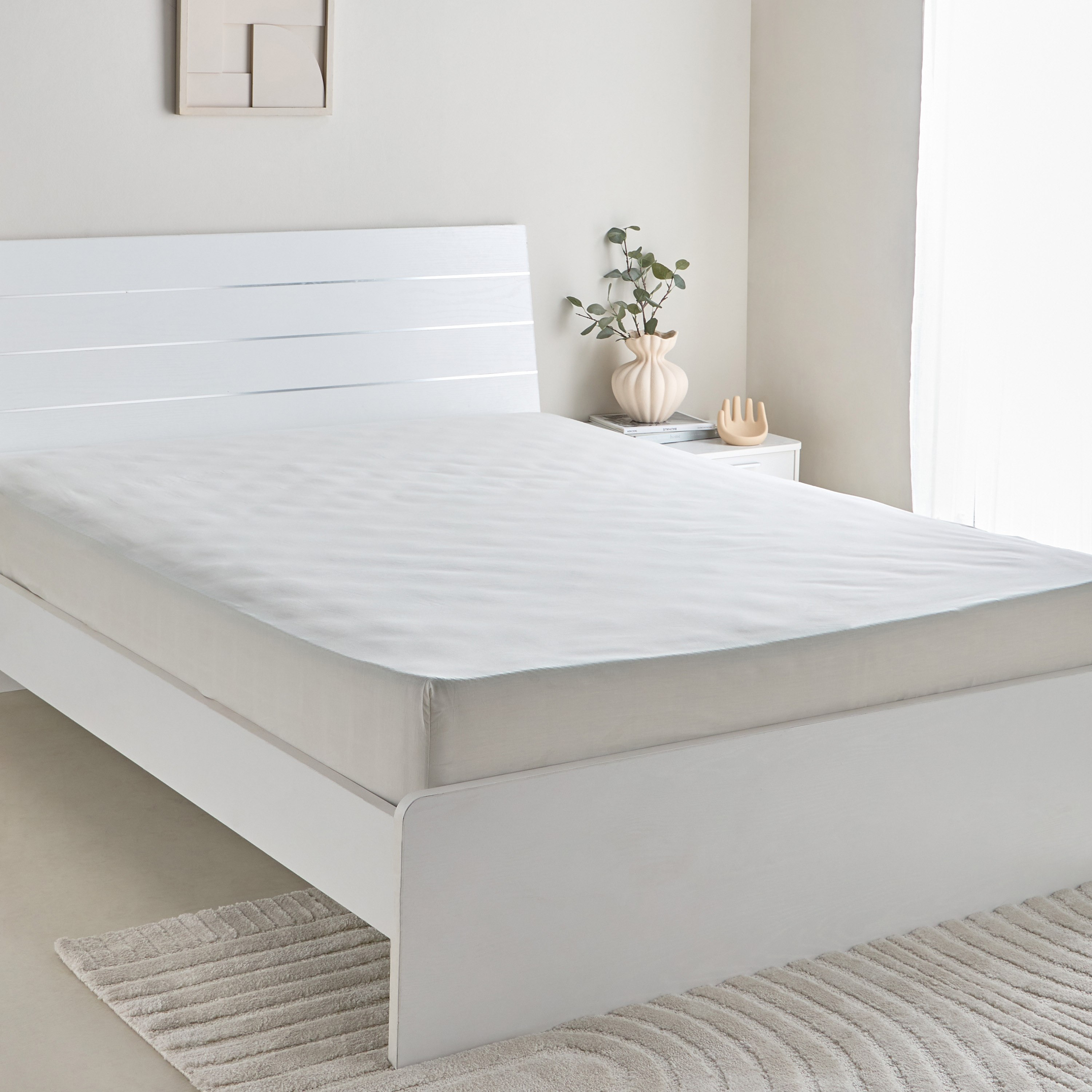 شرشف مطّاطي كوين بولي قطن أوليمبك من بريستول - 160x200+25 سم-hbxhomeware-hbxbedroom-image-2