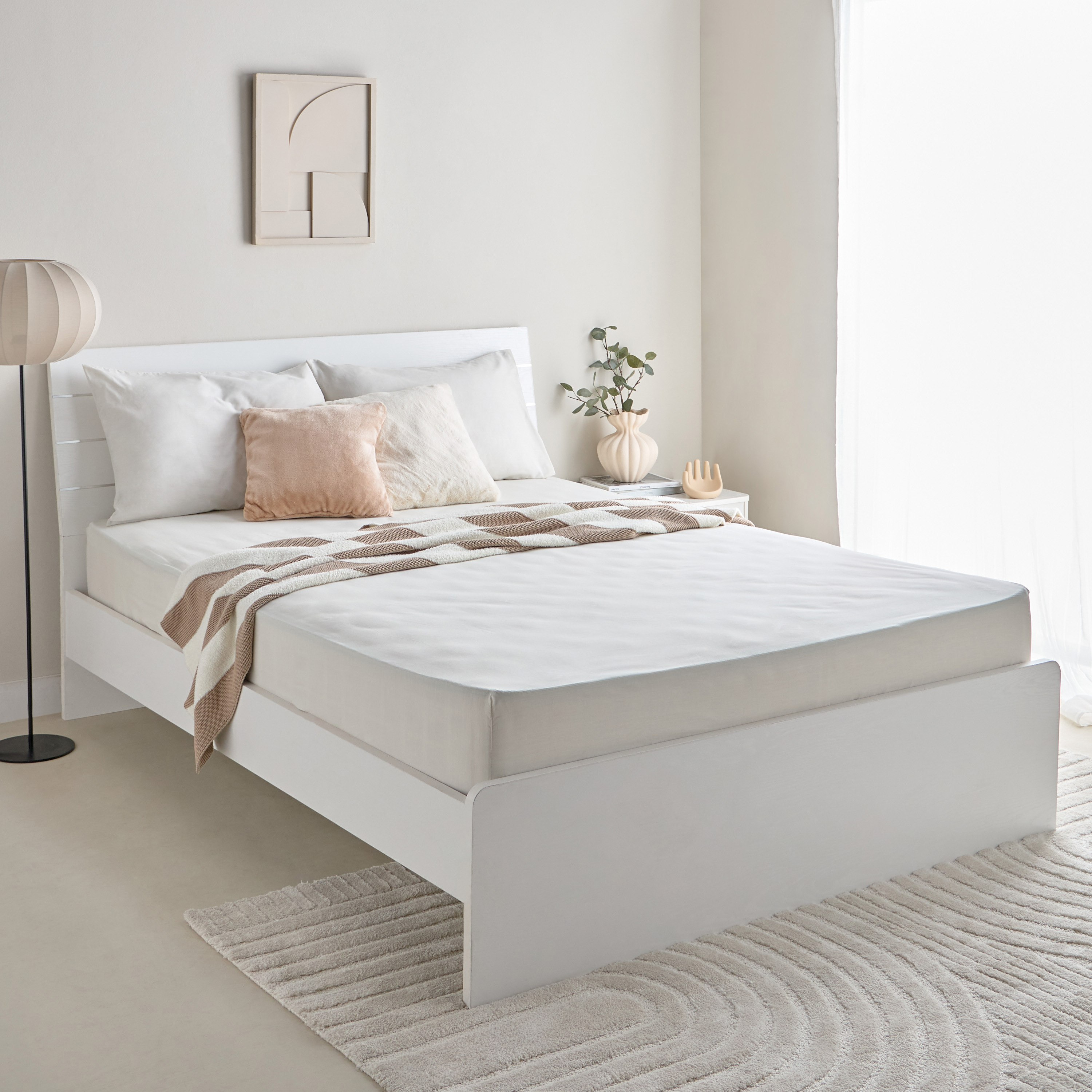 شرشف مطّاطي كوين بولي قطن أوليمبك من بريستول - 160x200+25 سم-hbxhomeware-hbxbedroom-image-8