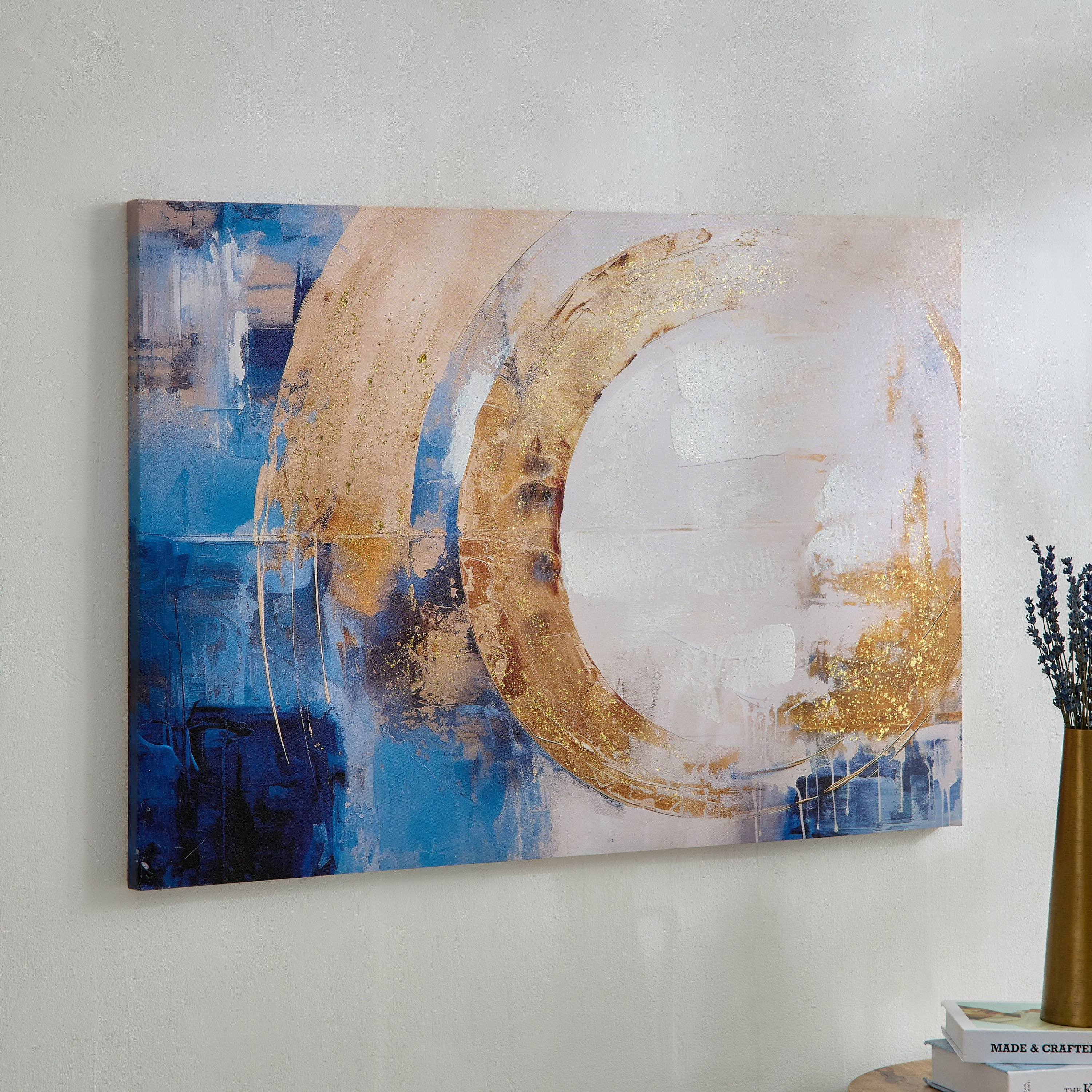 زينة حائط مرسومة يدويًا 40% تجريدية من نيروبي - 90x2.5x60 سم-hbxhomeware-hbxdecorandfurnishings-image-1