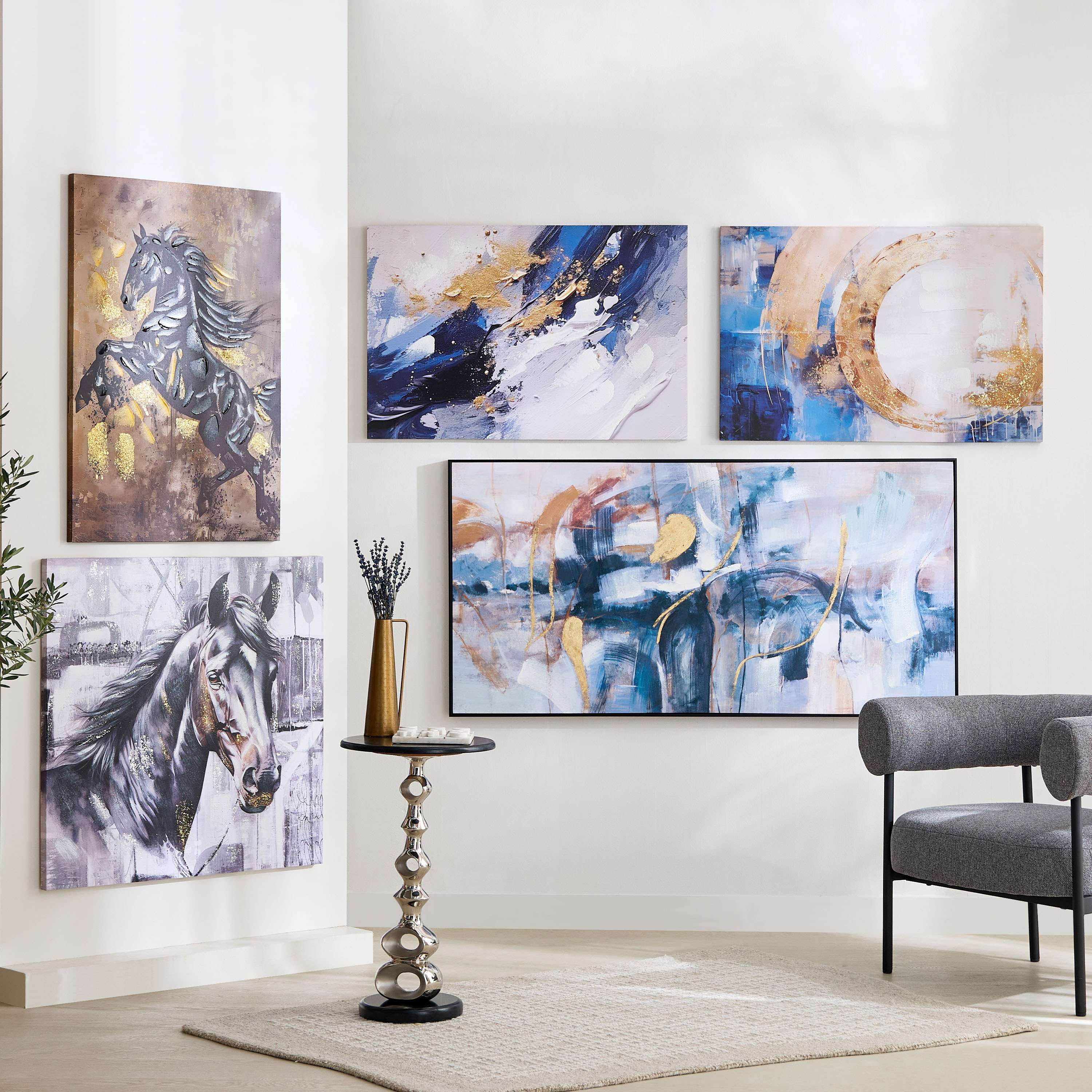 زينة حائط مرسومة يدويًا 40% تجريدية من نيروبي - 90x2.5x60 سم-hbxhomeware-hbxdecorandfurnishings-image-5