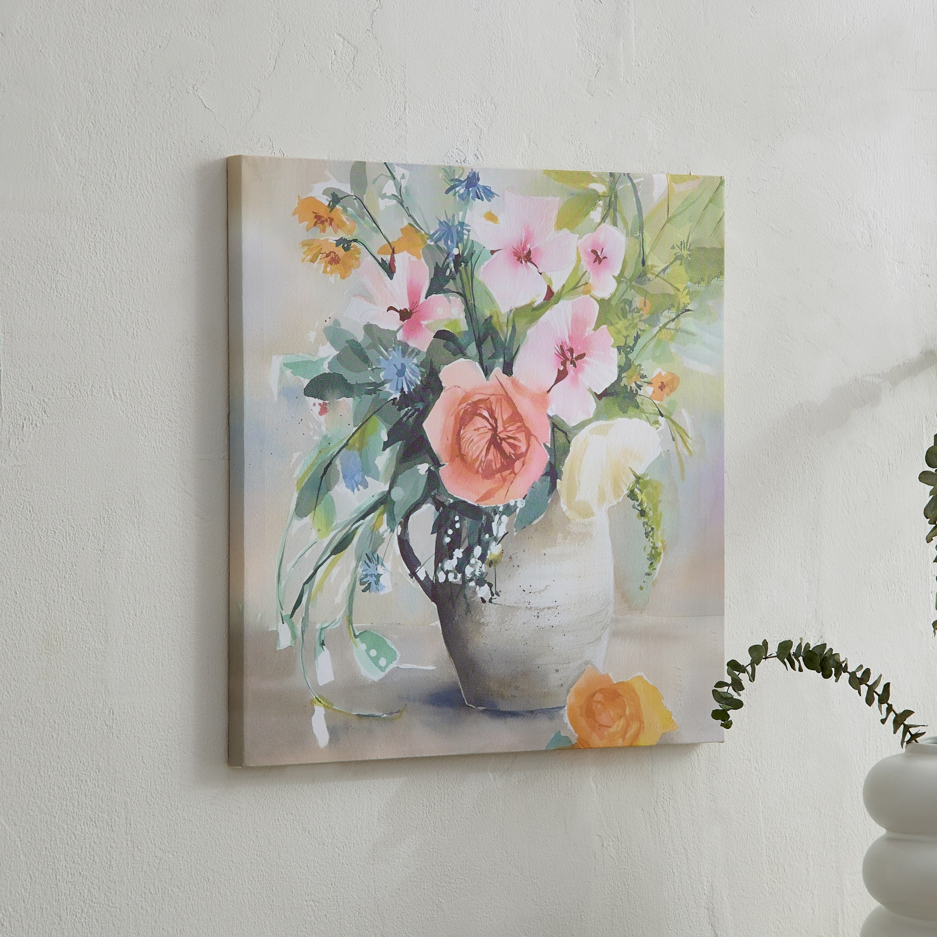 Elmer Canvas Printed Flowerpot Framed Picture - 40x40x1.8 cm-PROMO_HB_AE_B1G1_250925-image-1