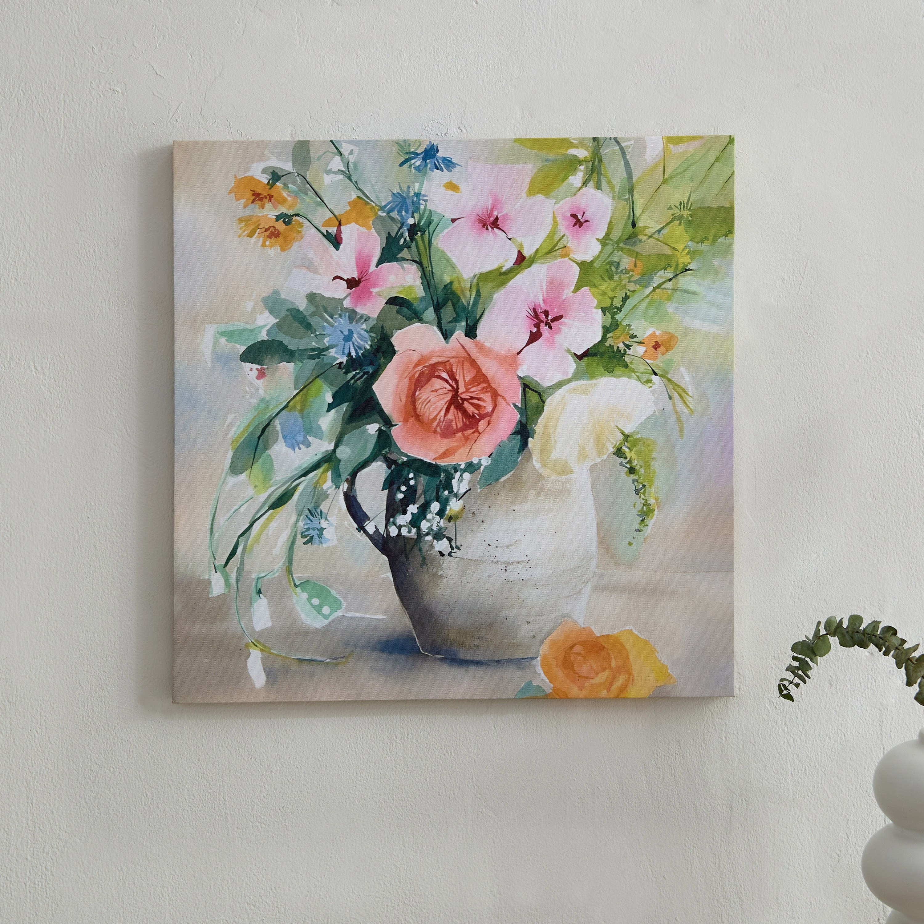 Elmer Canvas Printed Flowerpot Framed Picture - 40x40x1.8 cm-PROMO_HB_AE_B1G1_250925-image-2
