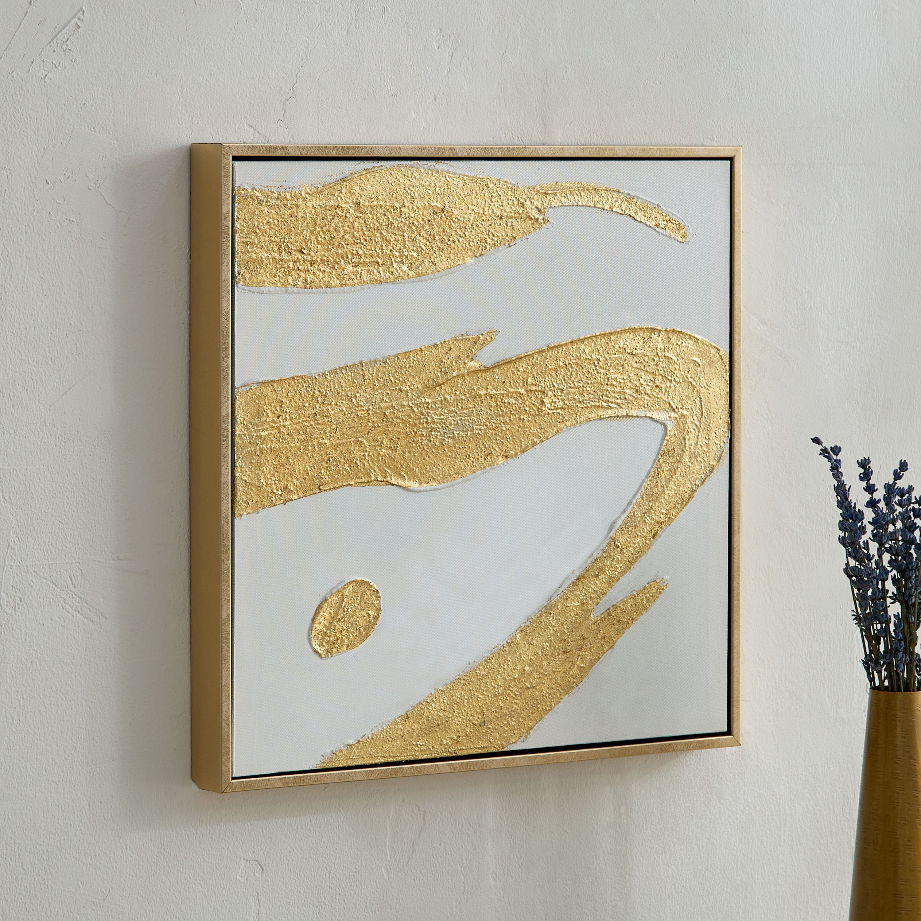 Nairobi Abstract Hand Painted Framed Wall Art - 42x4x42 cm-hbxhomeware-hbxdecorandfurnishings-image-1