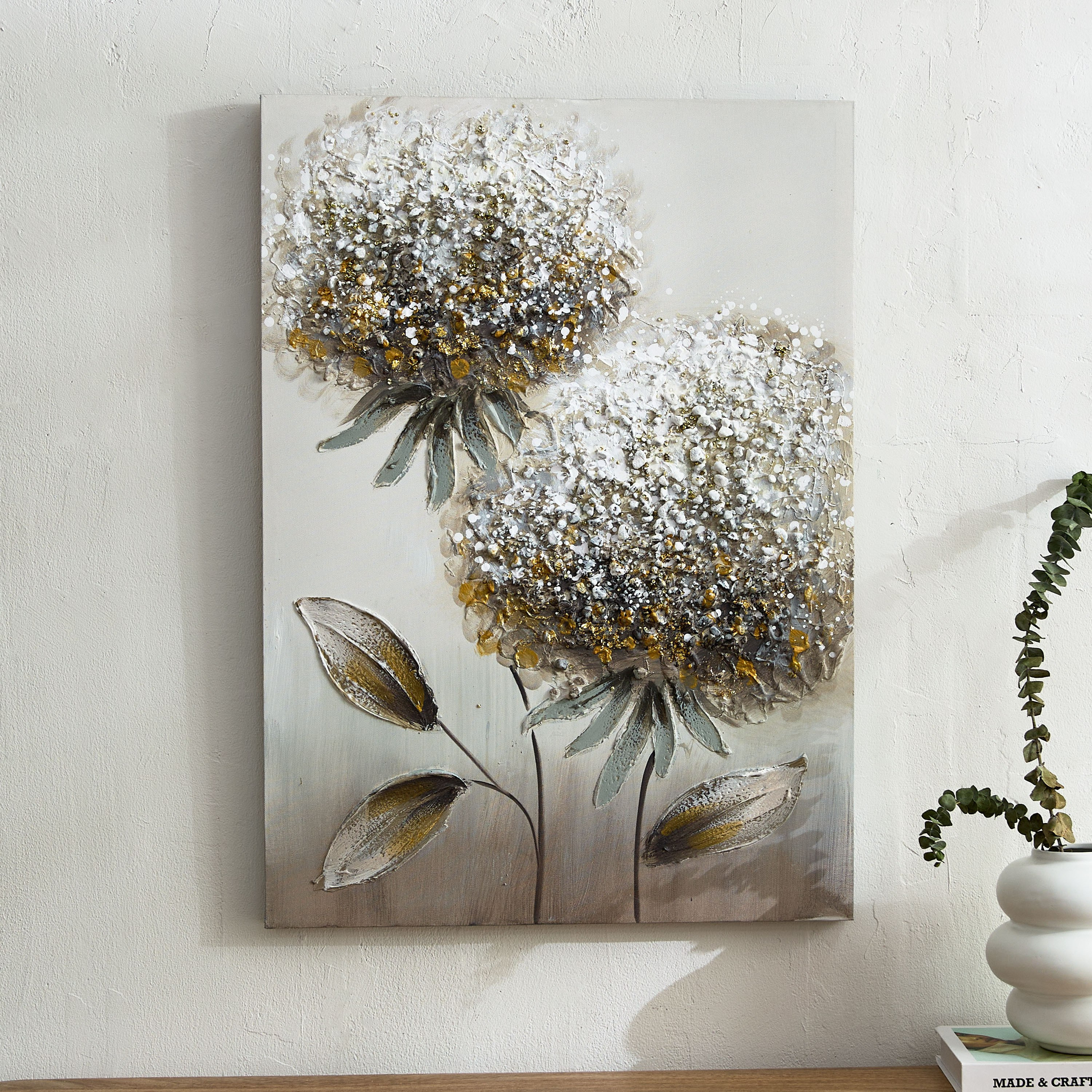 زينة حائط مرسومة يدويًا أكريليك بتصميم زهور من نيروبي - 50x3x70 سم-hbxhomeware-hbxdecorandfurnishings-image-2