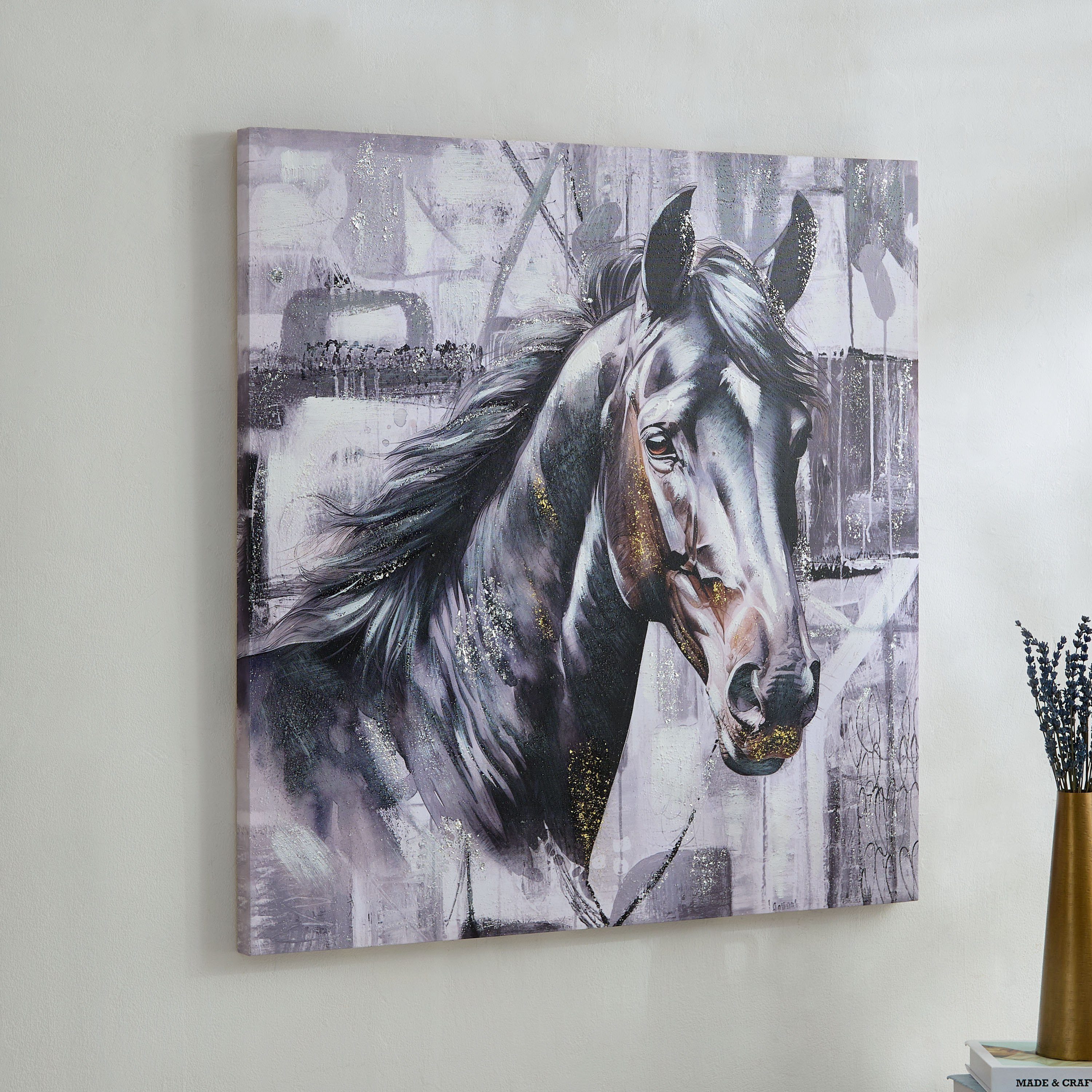 Nairobi Horse Hand Painted Wall Art - 80x3x80 cm-hbxhomeware-hbxdecorandfurnishings-image-1