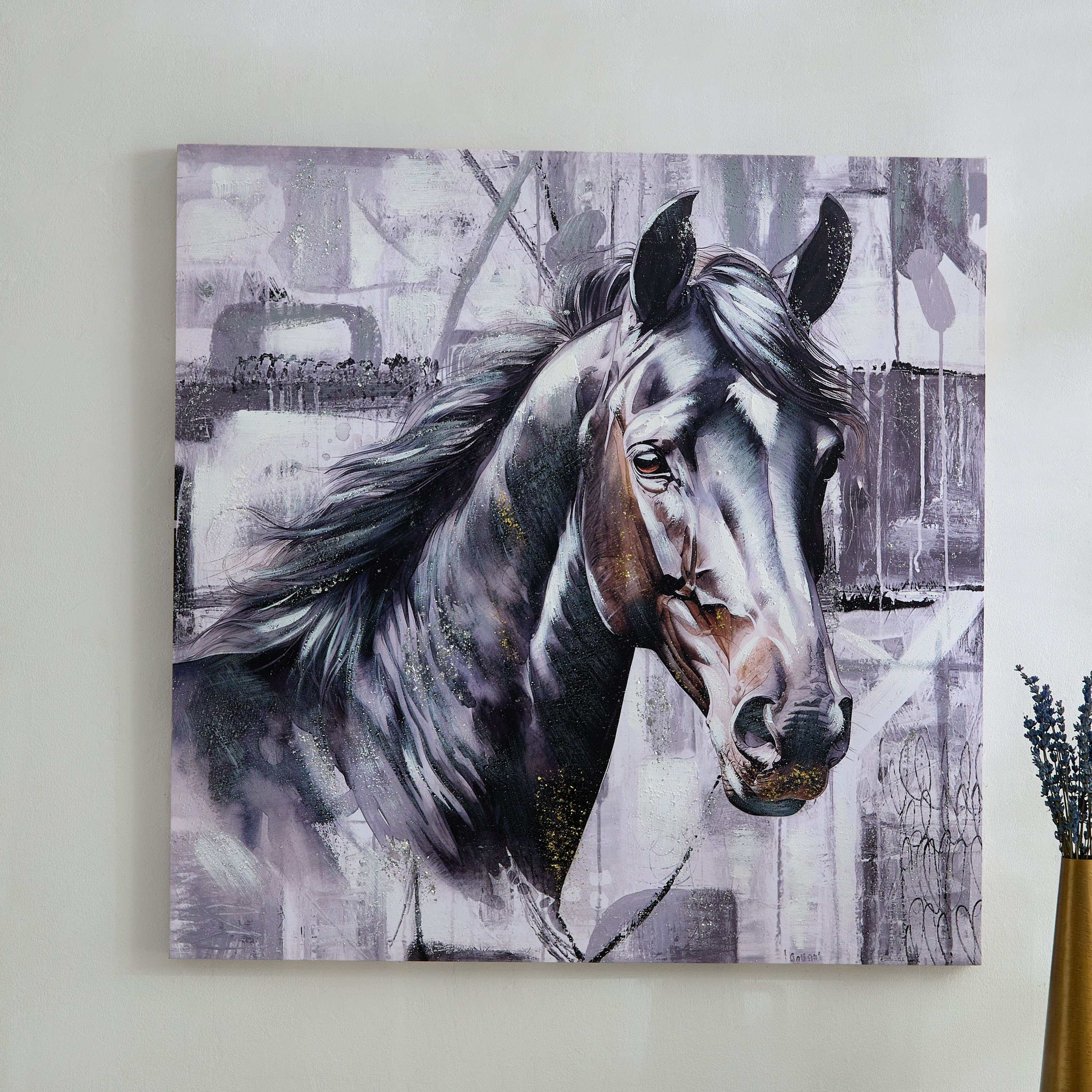 Nairobi Horse Hand Painted Wall Art - 80x3x80 cm-hbxhomeware-hbxdecorandfurnishings-image-2