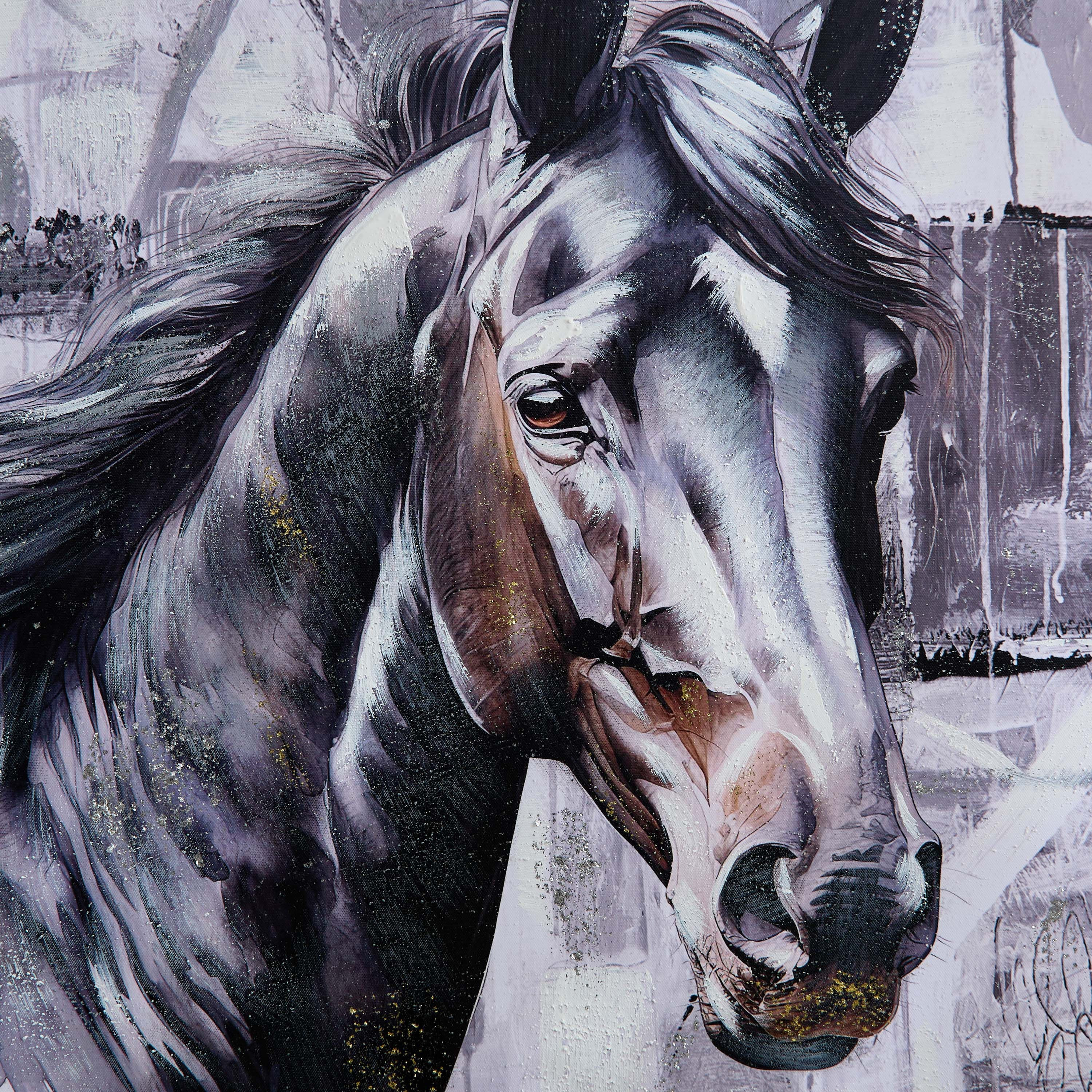 Nairobi Horse Hand Painted Wall Art - 80x3x80 cm-hbxhomeware-hbxdecorandfurnishings-image-4