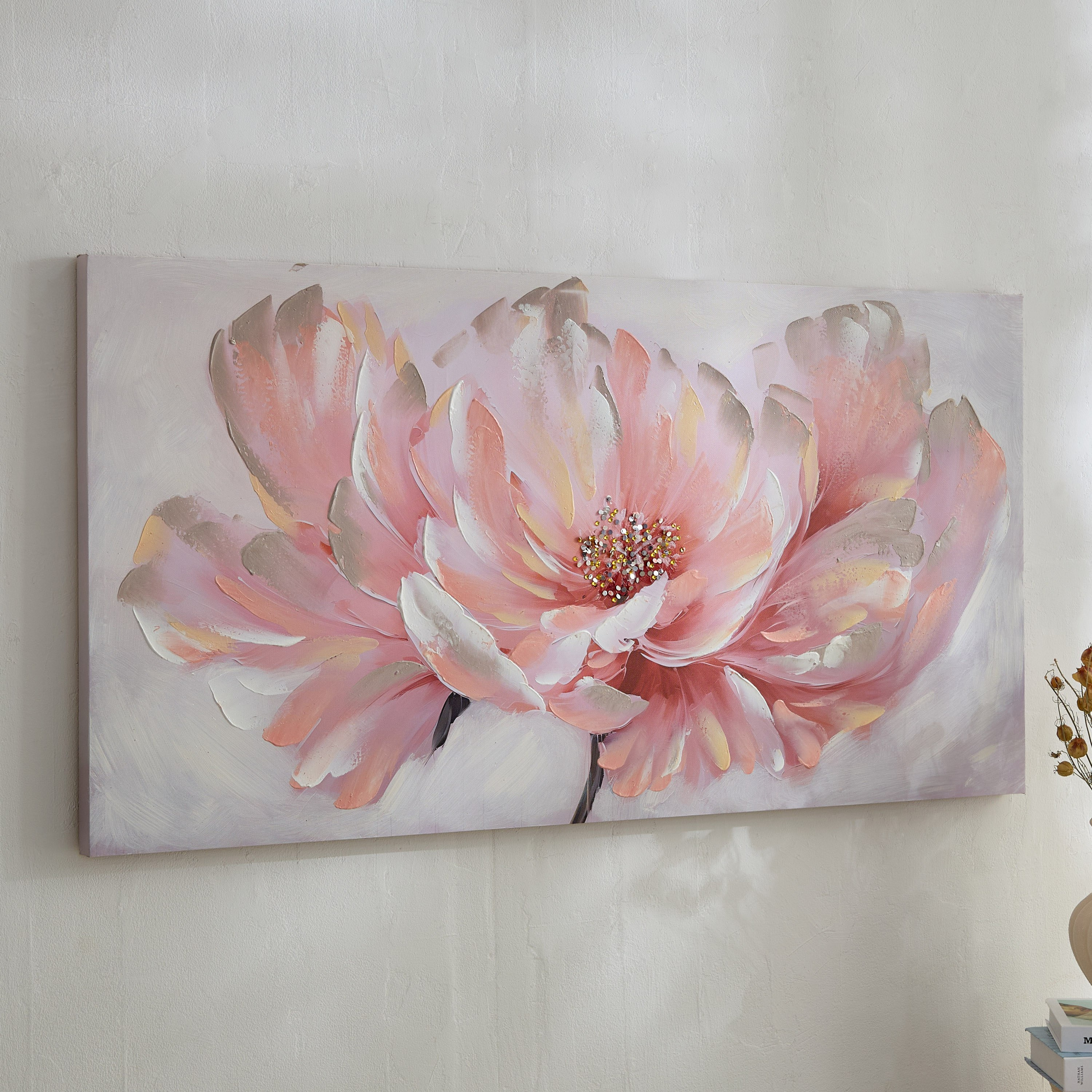 زينة حائط أكريليك مرسومة يدويًا بتصميم أزهار من نيروبي - 120x3x60 سم-hbxhomeware-hbxdecorandfurnishings-image-1