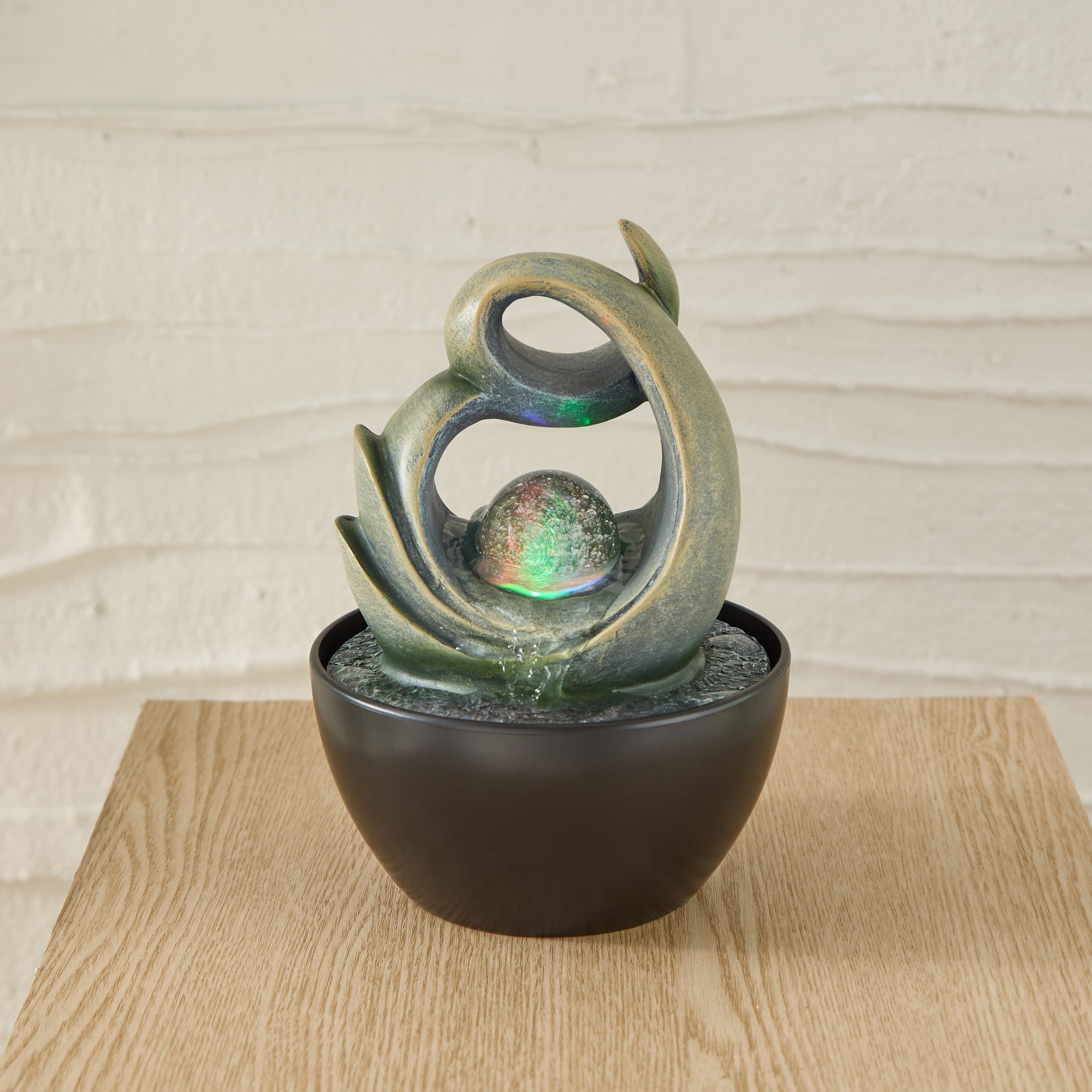 Belen Modern Fountain with Rolling Ball and LED Light - 13x13x18 cm-hbxhomeware-hbxdecorandfurnishings-image-2