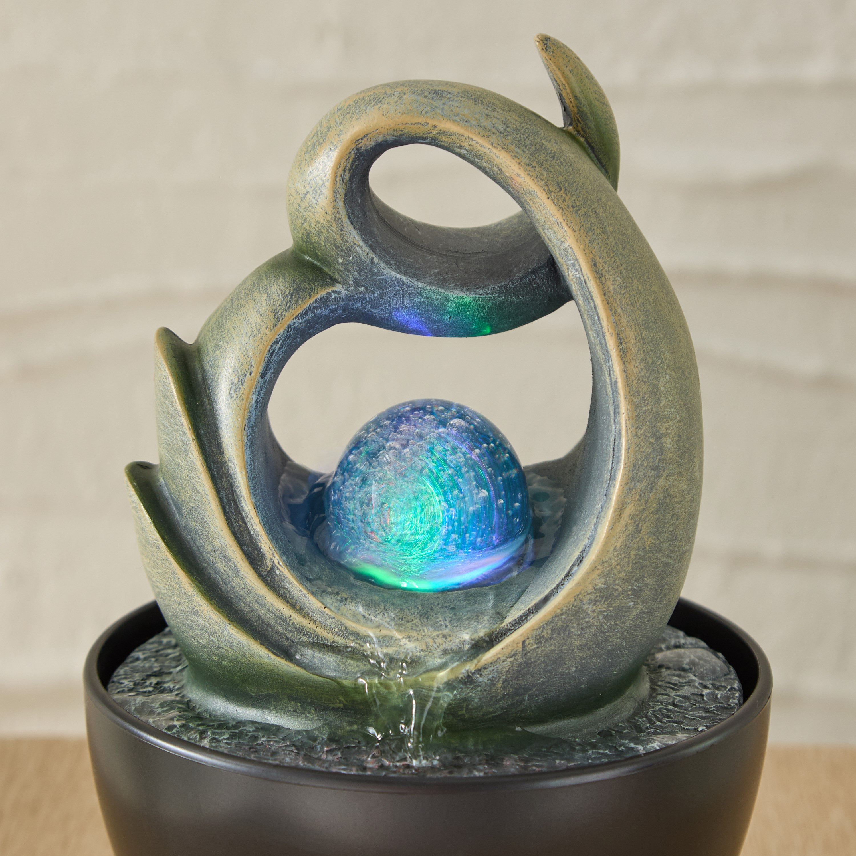 Belen Modern Fountain with Rolling Ball and LED Light - 13x13x18 cm-hbxhomeware-hbxdecorandfurnishings-image-3