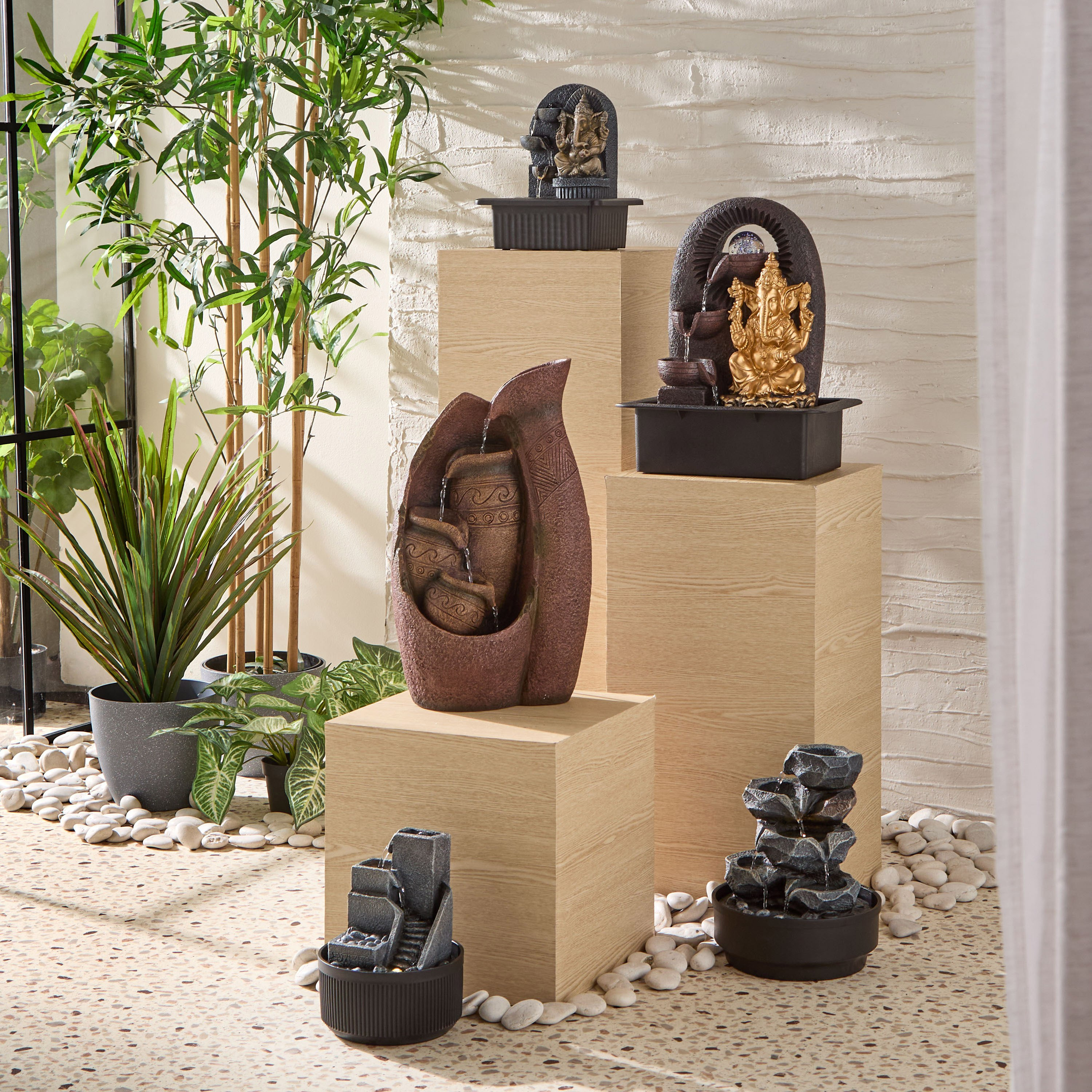Belen Nature Fountain with LED Head - 21x21x27 cm-hbxhomeware-hbxdecorandfurnishings-image-4