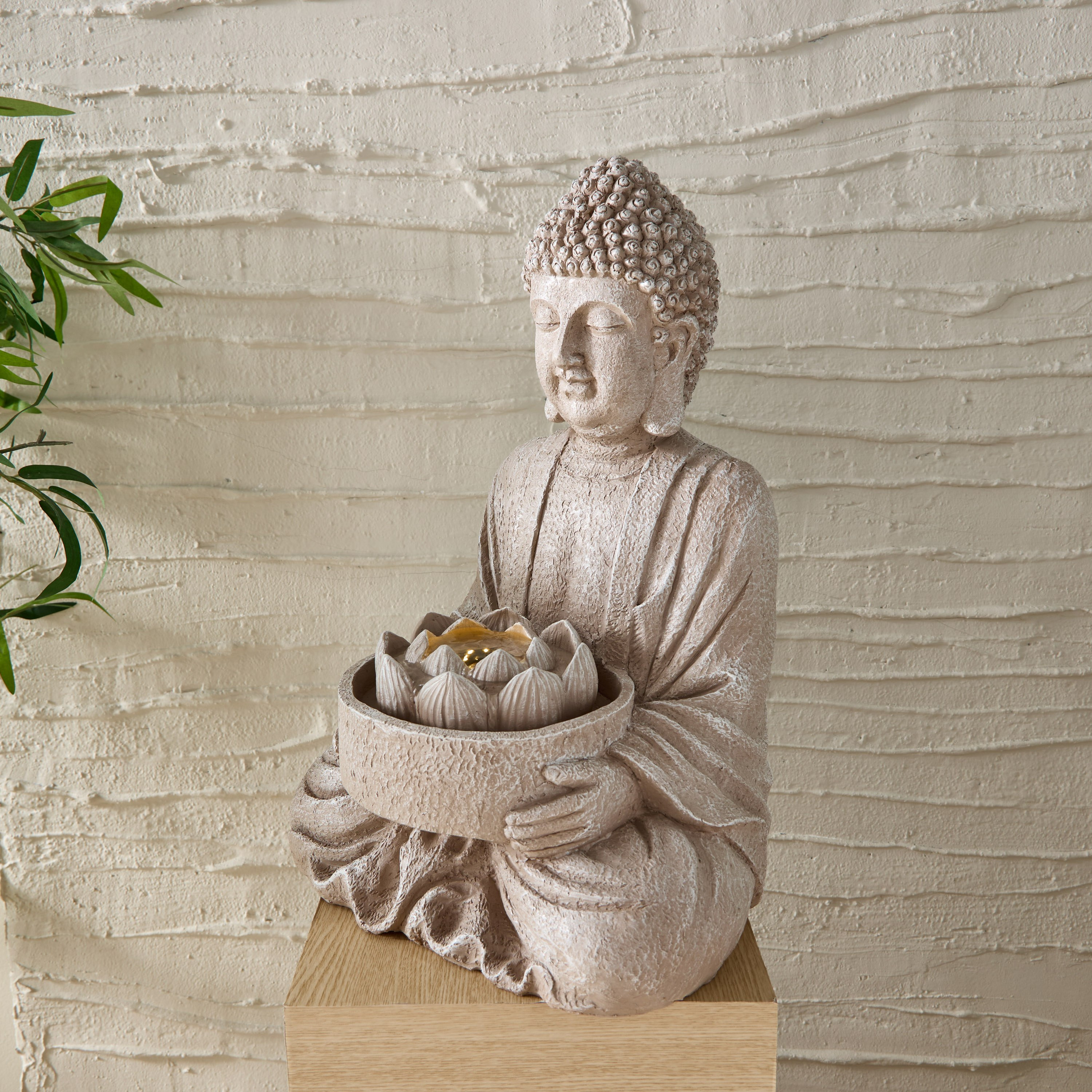 نافورة بوذا بإضاءة إل إي دي من بيلين - 37x31x50 سم-hbxhomeware-gardenandoutdoor-outdoorfountain-image-1