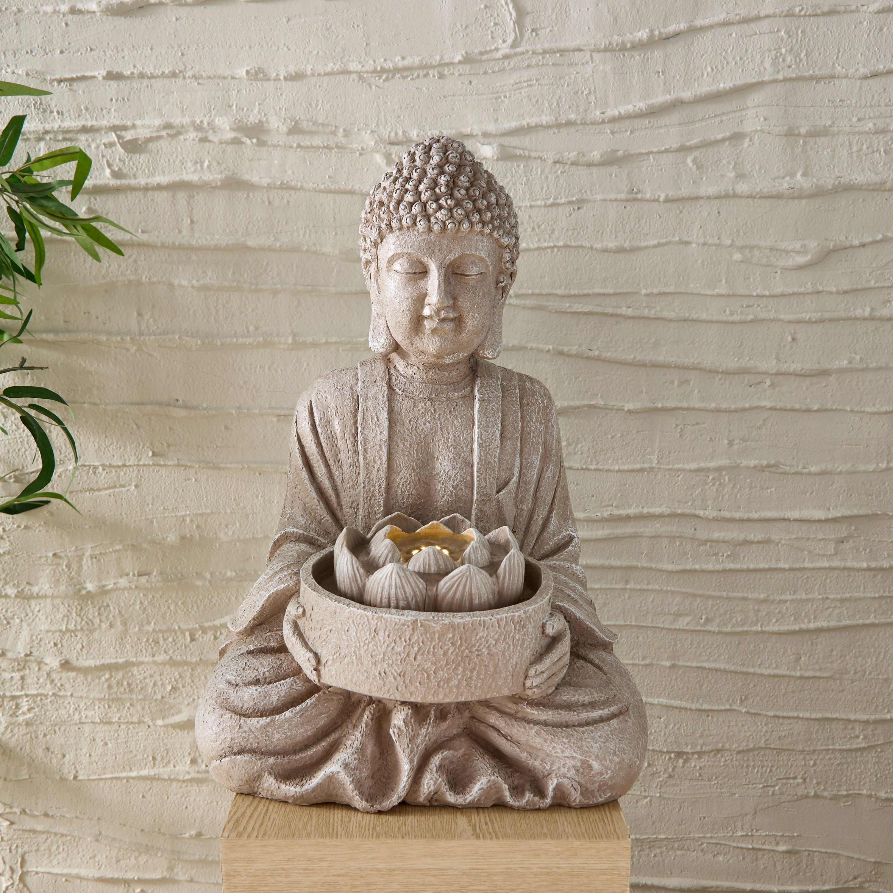 نافورة بوذا بإضاءة إل إي دي من بيلين - 37x31x50 سم-hbxhomeware-gardenandoutdoor-outdoorfountain-image-2