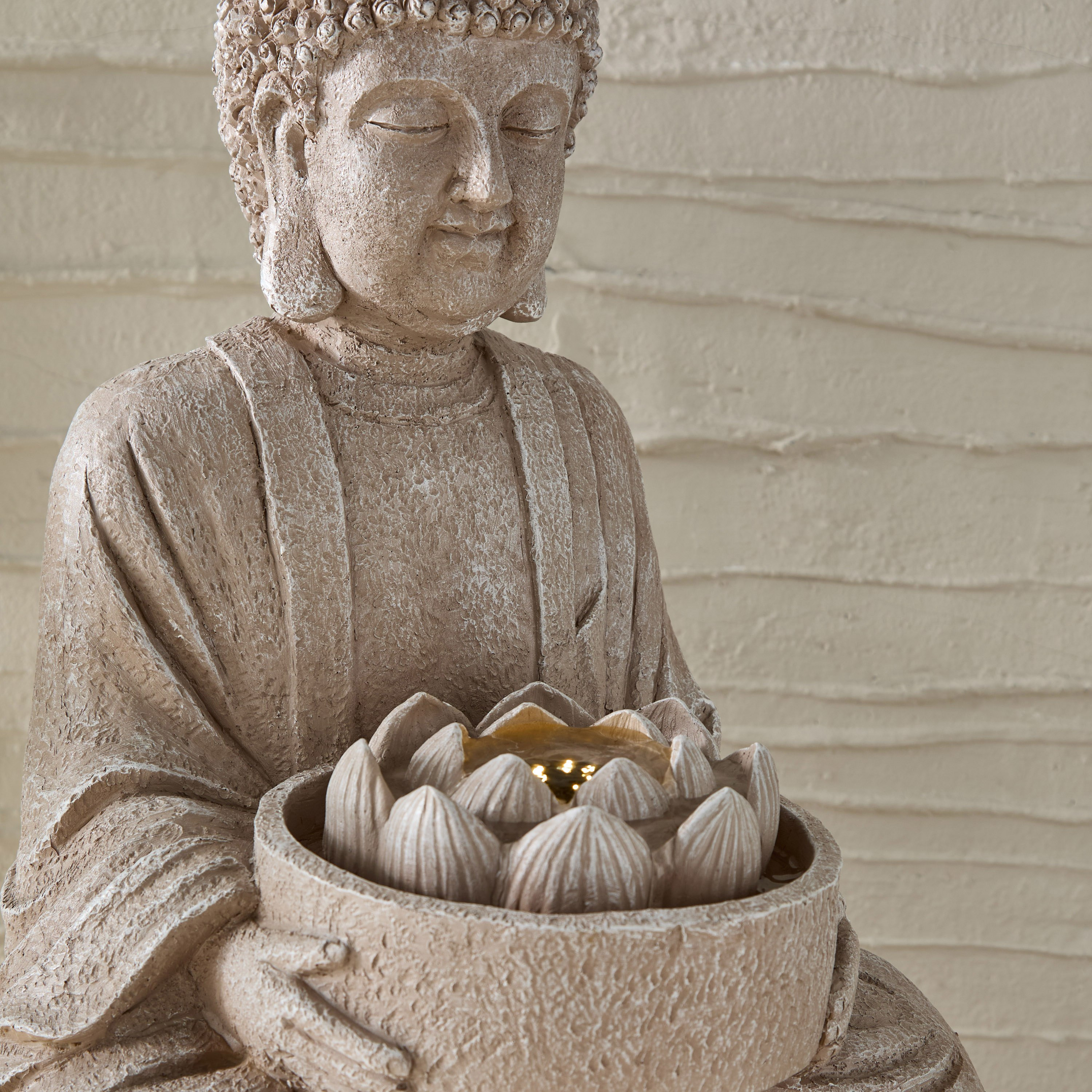 نافورة بوذا بإضاءة إل إي دي من بيلين - 37x31x50 سم-hbxhomeware-gardenandoutdoor-outdoorfountain-image-3