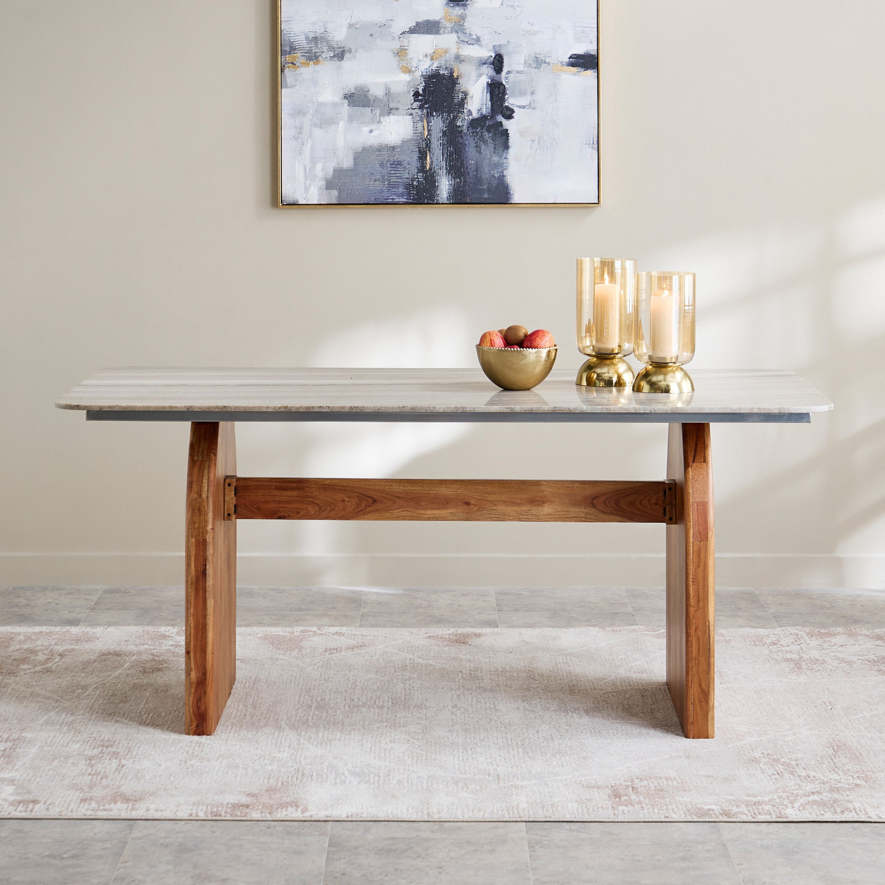 Cavon Seoul 6-Seater Genuine Marble Top Dining Table-hbxdiningroom-diningtablesandsets-diningtables-sixseater-image-2
