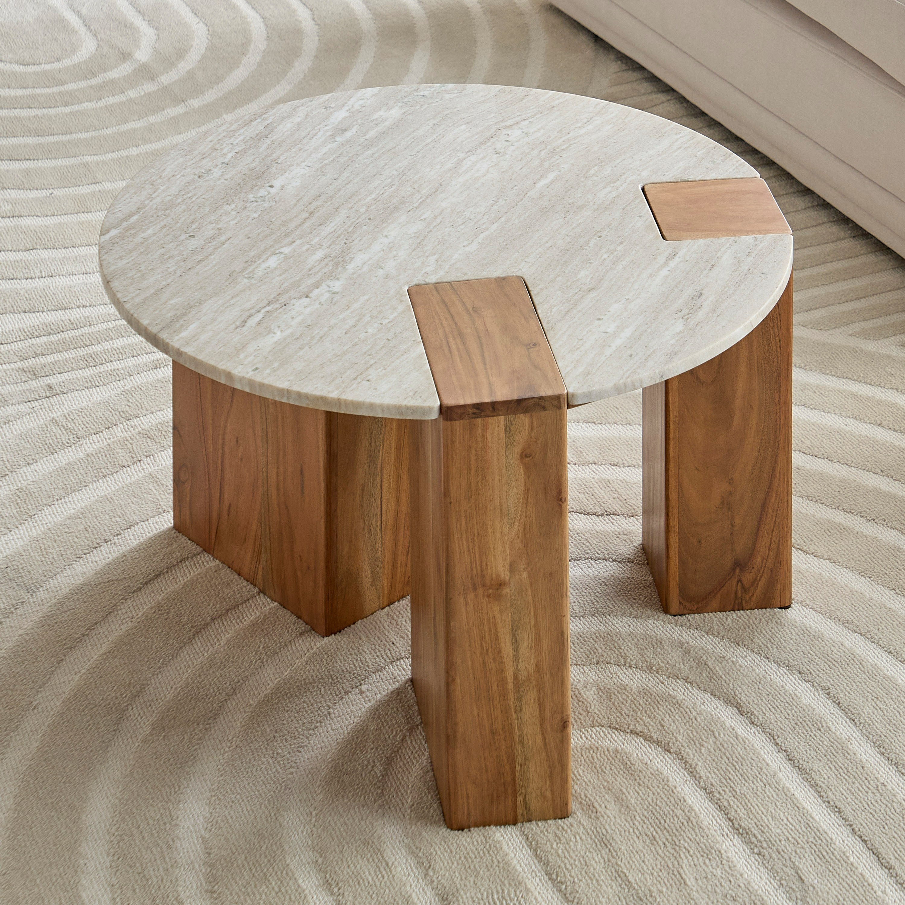 Buy Seoul Marble Top Round Coffee Table Online in KSA | Homebox