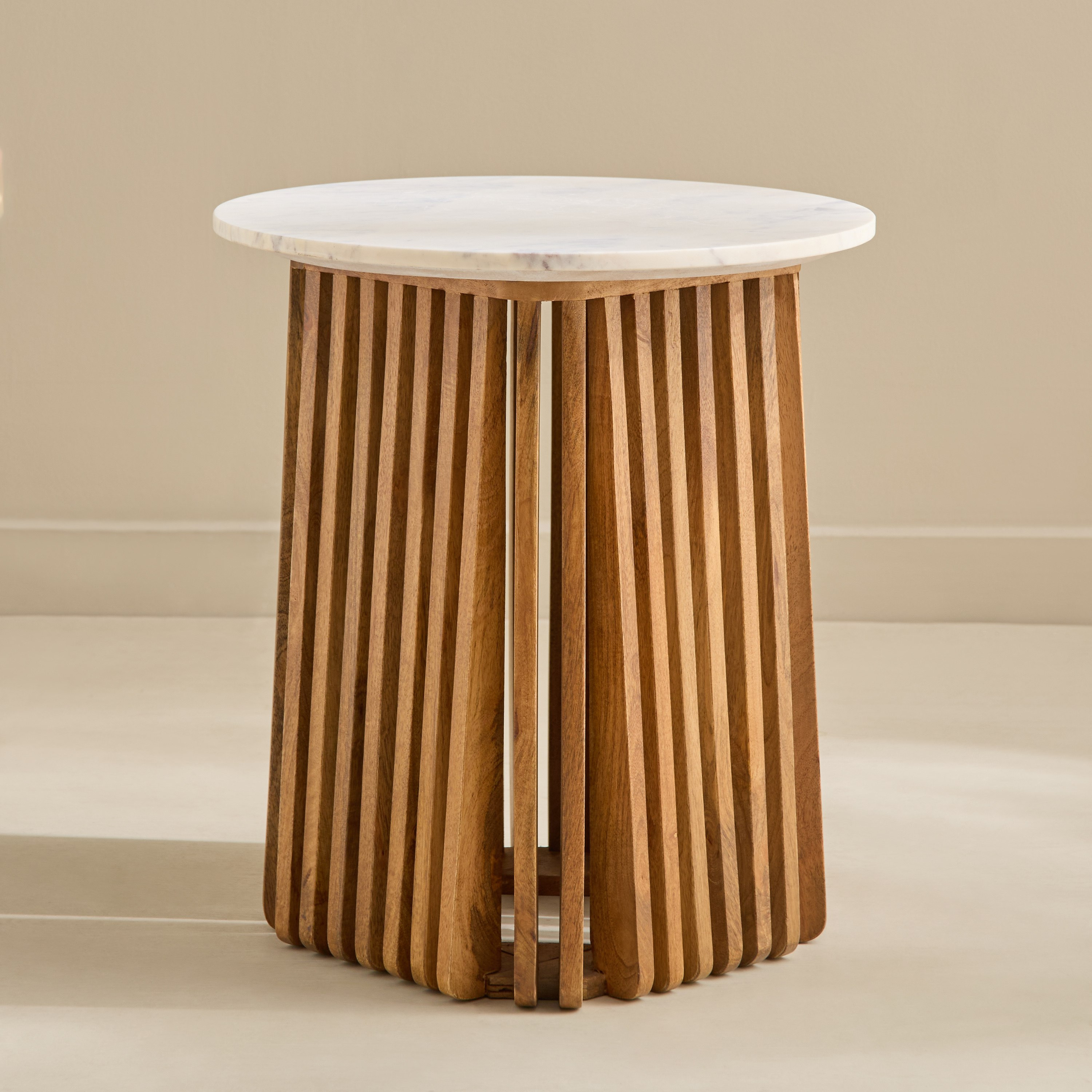 Cavon Dolce Genuine Marble Top End Table with Solid Wood Base-hbxfurniture-livingroom-endtables-image-7