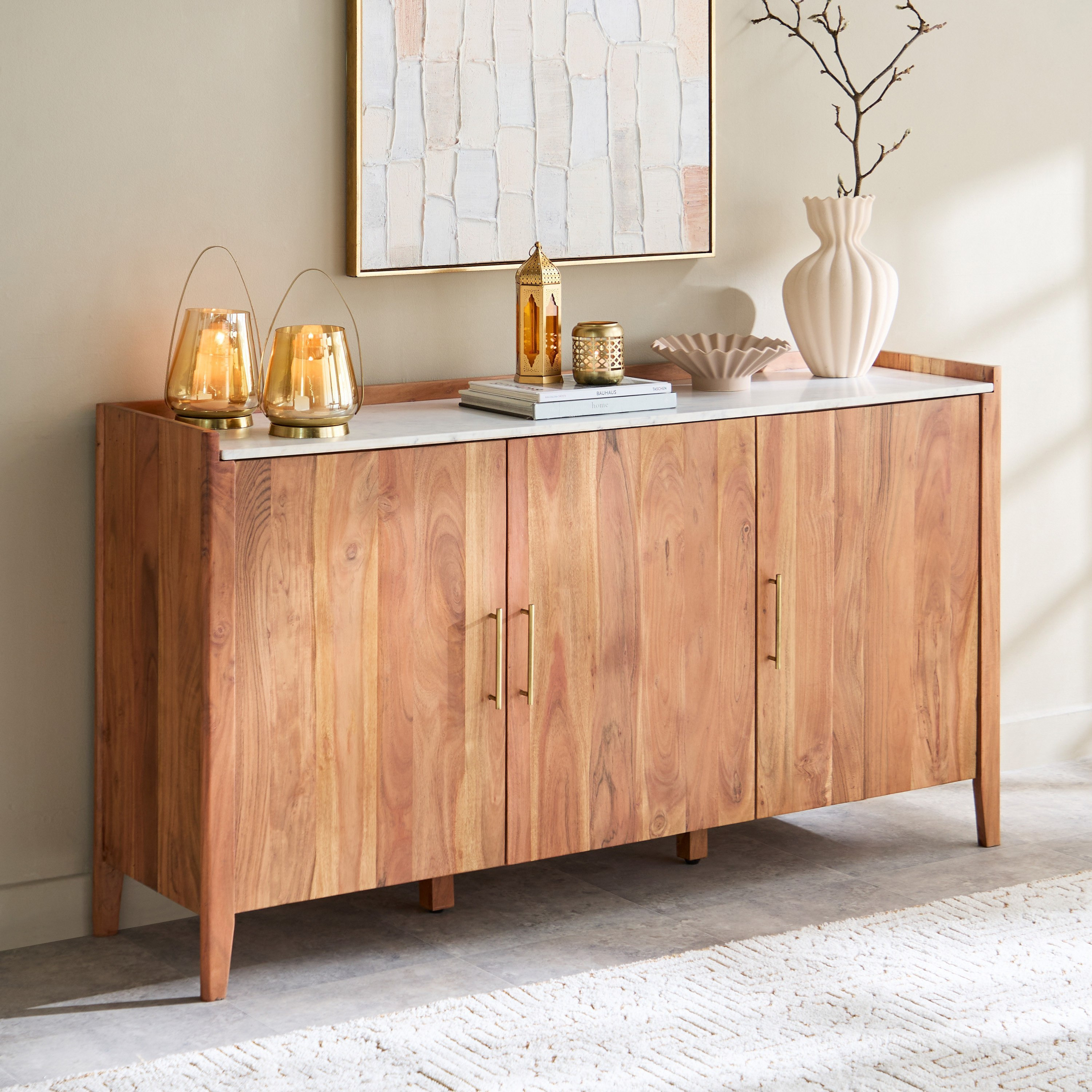 Vendra Midtown NXT 1.6 Metre Genuine Marble Top Sideboard-hbxfurniture-diningroom-buffetsandsideboards-image-1