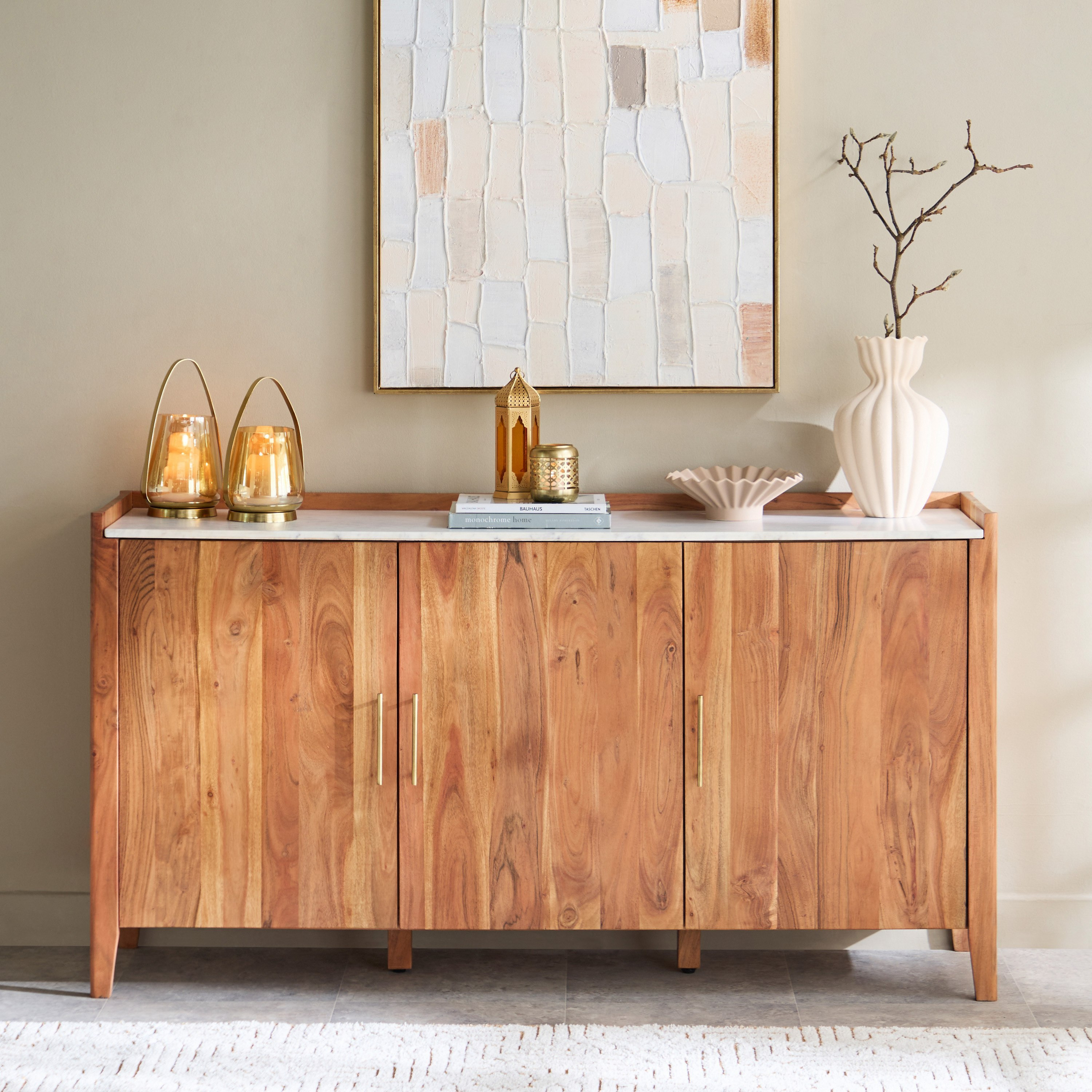 Vendra Midtown NXT 1.6 Metre Genuine Marble Top Sideboard-hbxfurniture-diningroom-buffetsandsideboards-image-2