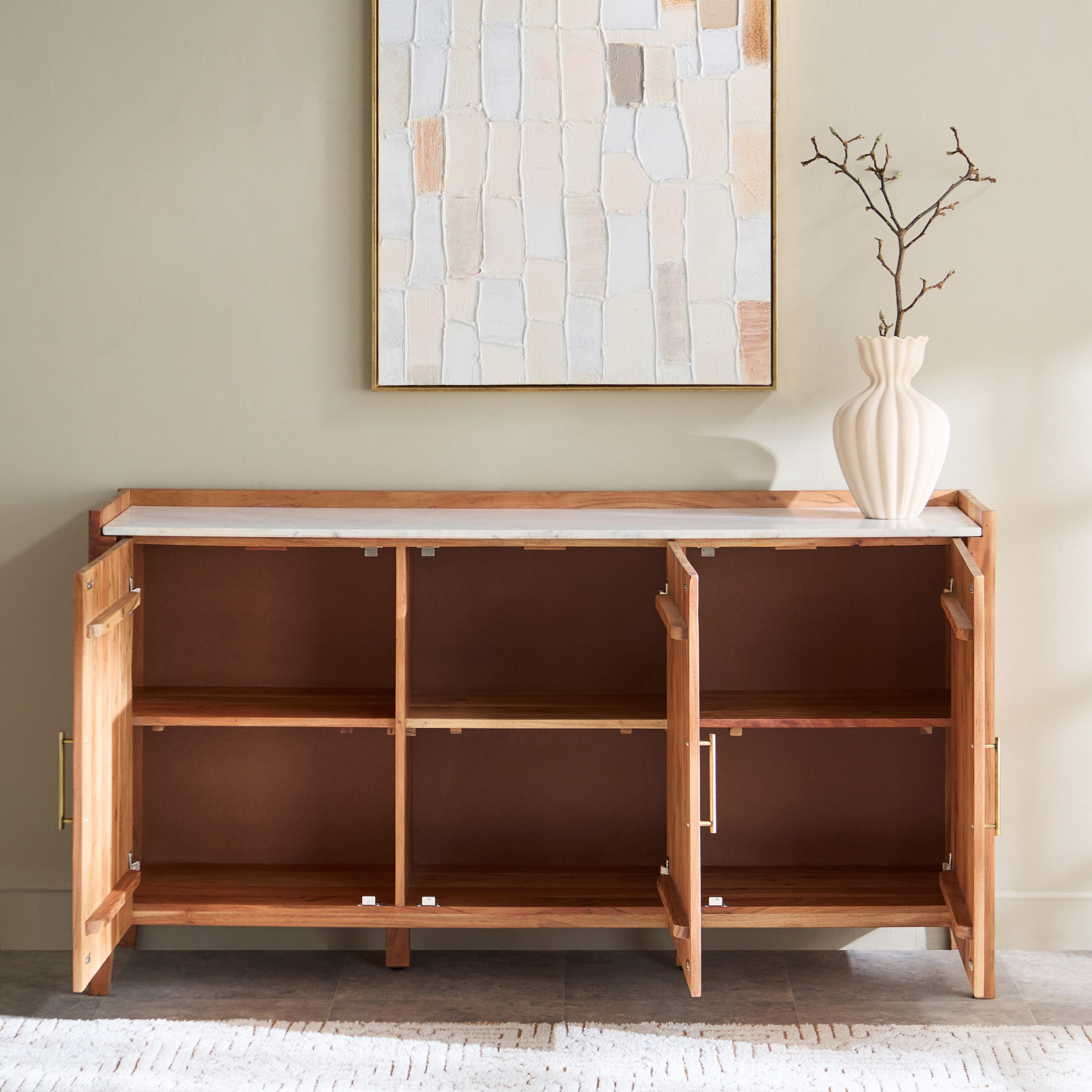 Vendra Midtown NXT 1.6 Metre Genuine Marble Top Sideboard-hbxfurniture-diningroom-buffetsandsideboards-image-3