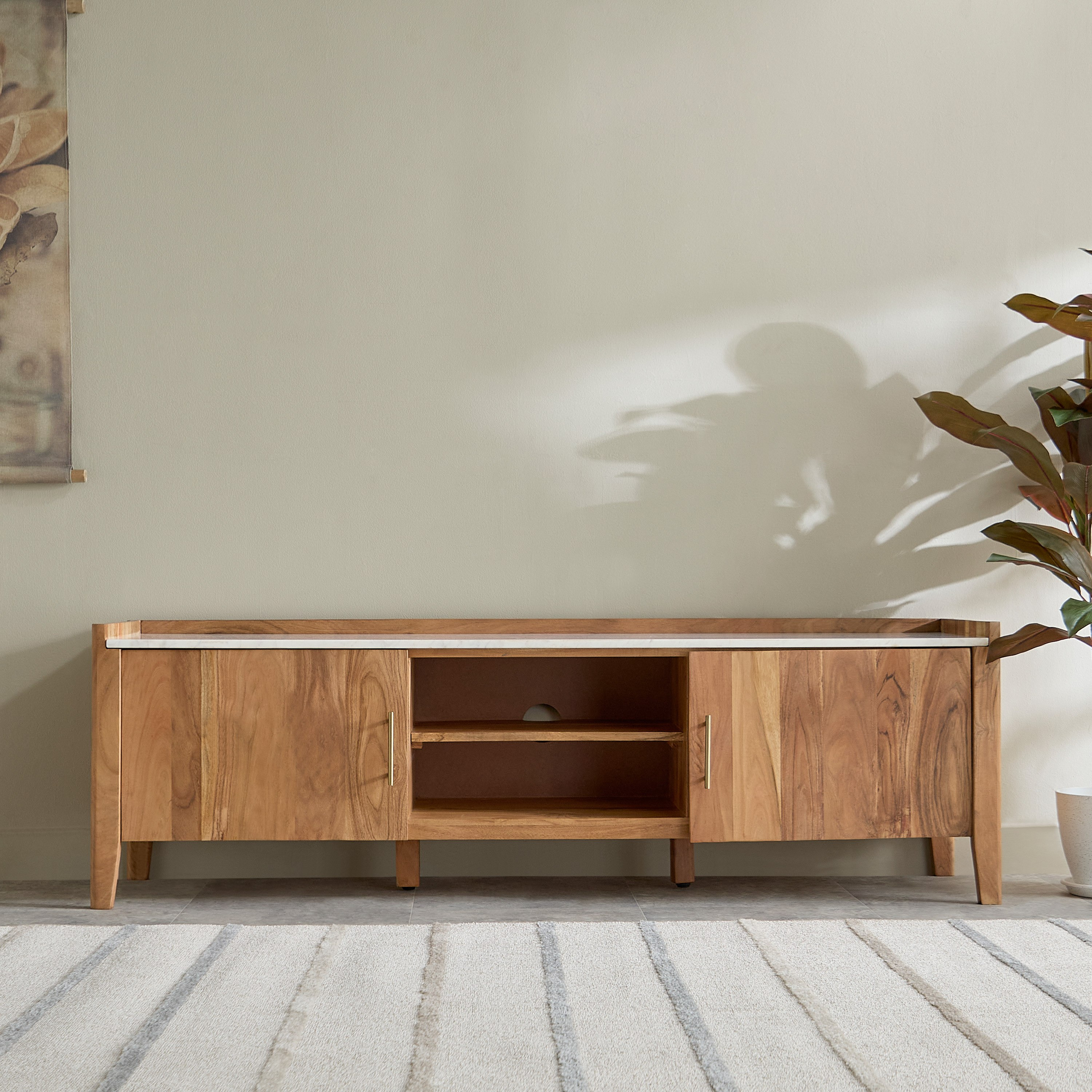 Vendra Midtown 1.6 meter Genuine Marble Top TV Unit for TVs Up to 70 inches-hbxlivingroom-mediaunitsandstorage-tvunits-image-3