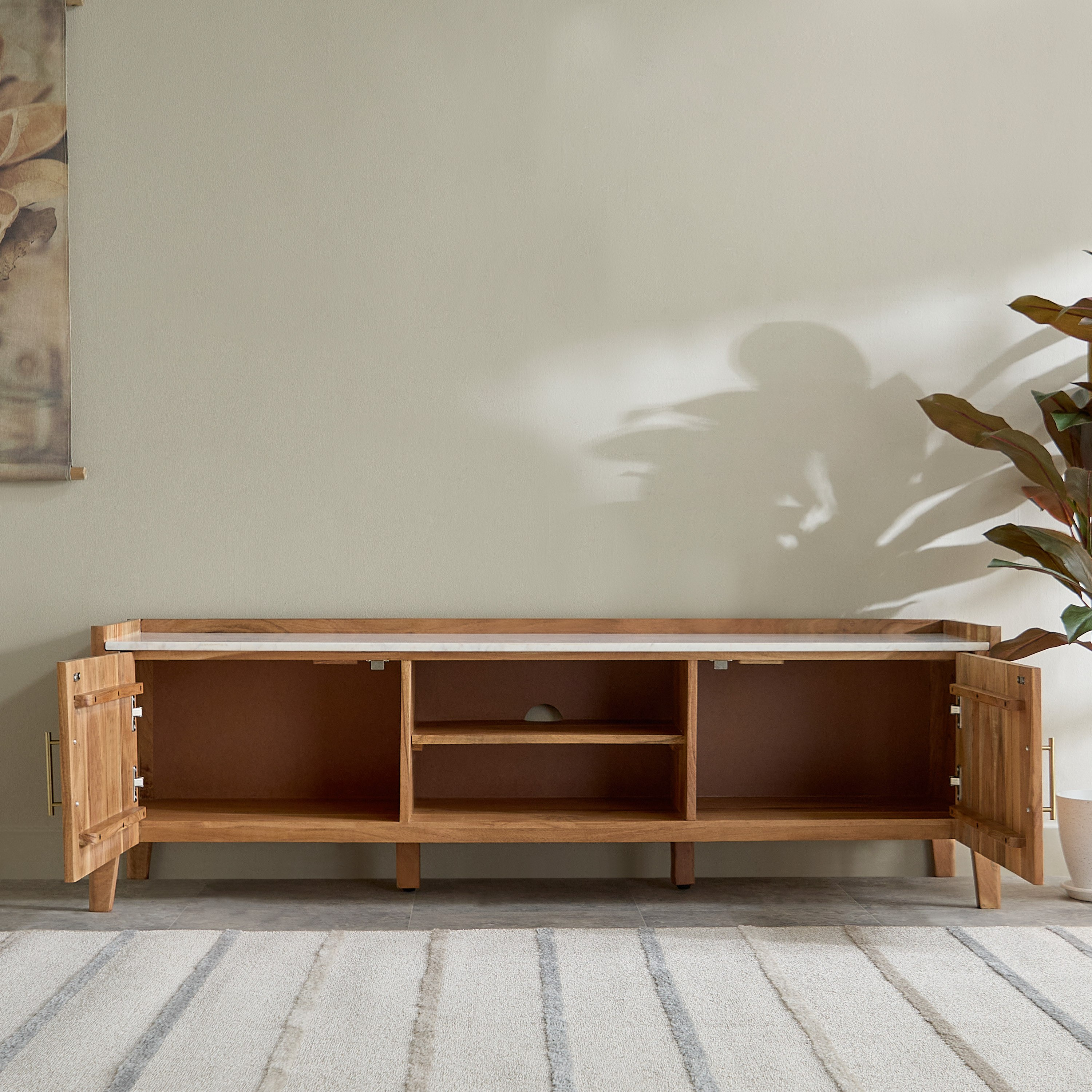 Vendra Midtown 1.6 meter Genuine Marble Top TV Unit for TVs Up to 70 inches-hbxlivingroom-mediaunitsandstorage-tvunits-image-5