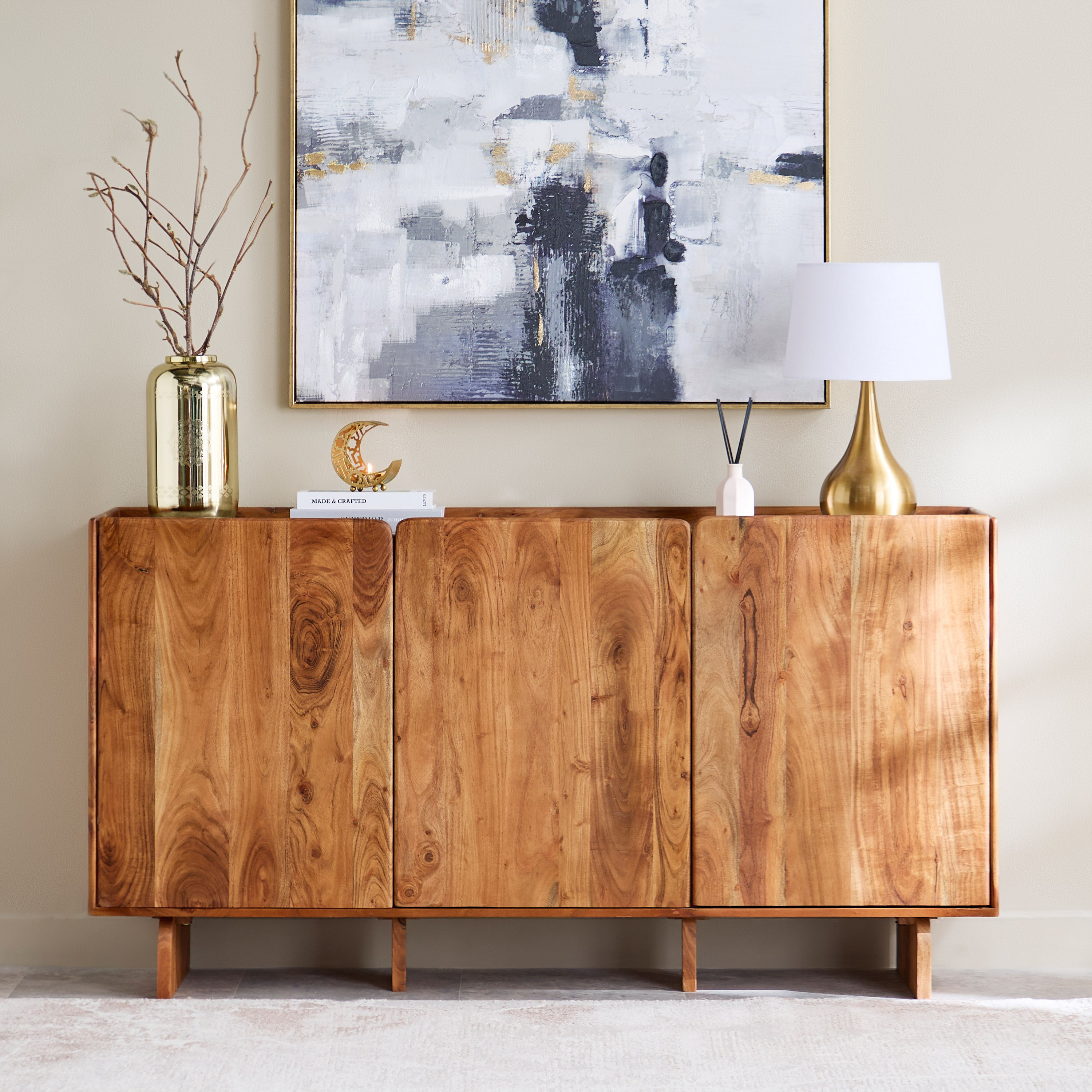 Cavon Seoul Genuine Marble Top 3-Door Sideboard-hbxfurniture-diningroom-buffetsandsideboards-image-2