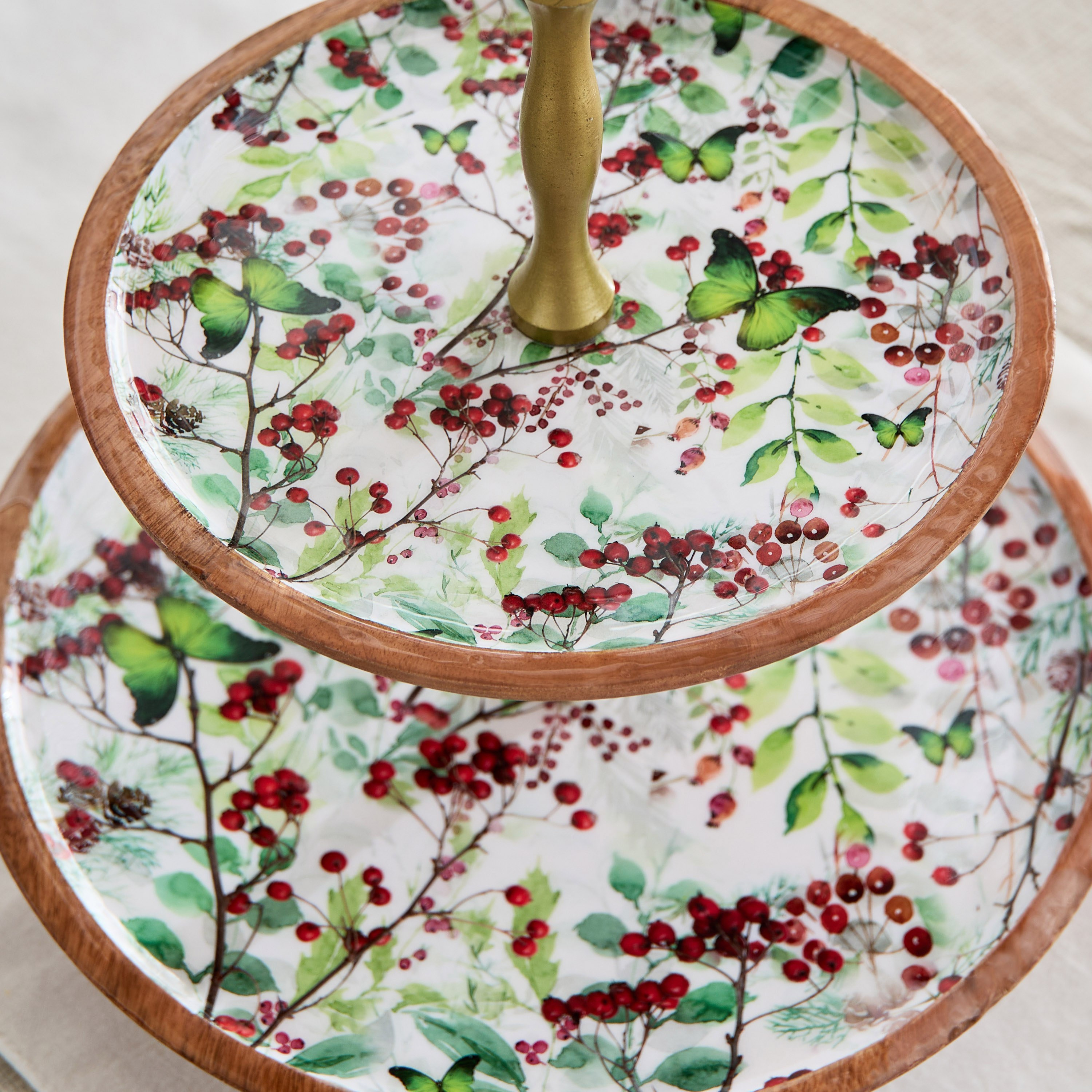 صحن مافن خشب طابقين من بيري - 26.5x26.5x35.5 سم-hbxdecorandfurnishings-tabletop-serveware-image-3