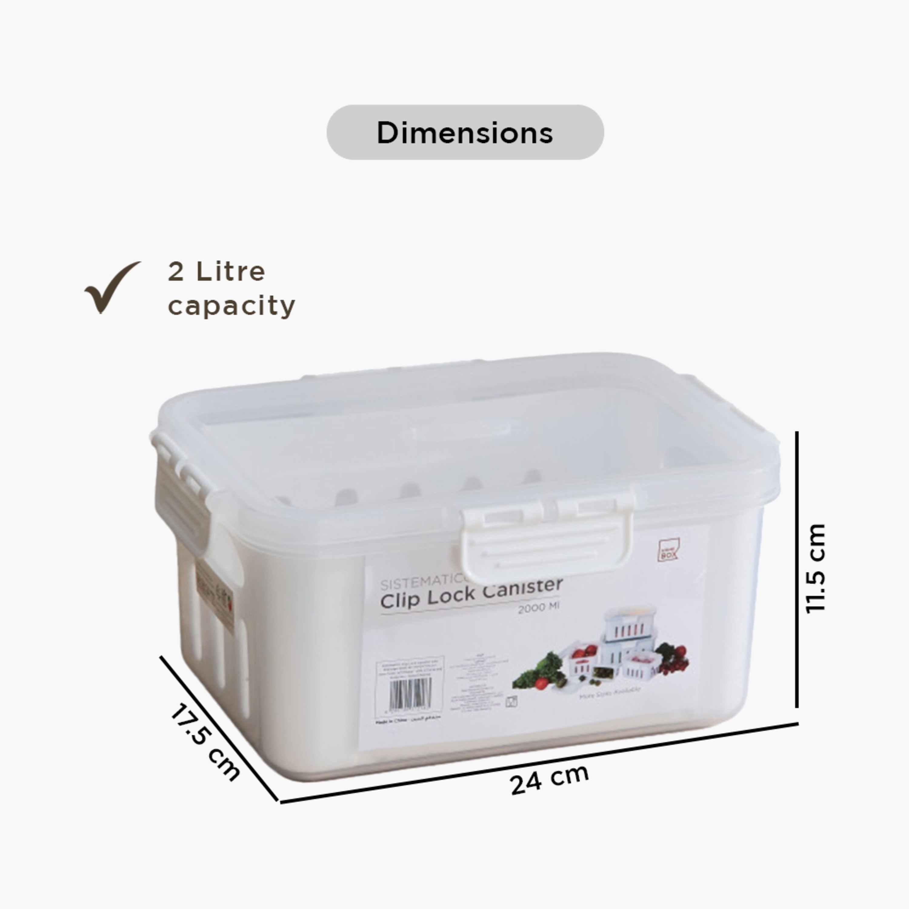 Sistematico Clip Lock Canister with Drainage - 2000 ml-hbxhomeware-hbxkitchen-image-9