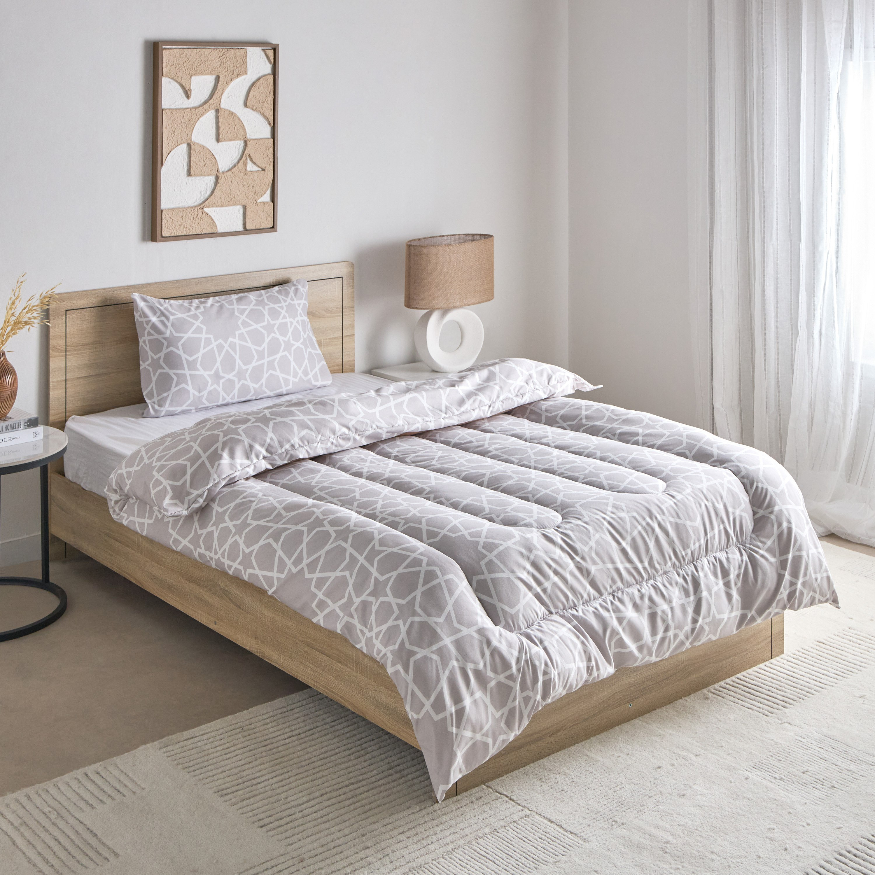 طقم لحاف توين ألياف دقيقة بطبعات ديمو قطعتين من أونتاريو- 160x220 سم-hbxhomeware-hbxbedroom-image-2