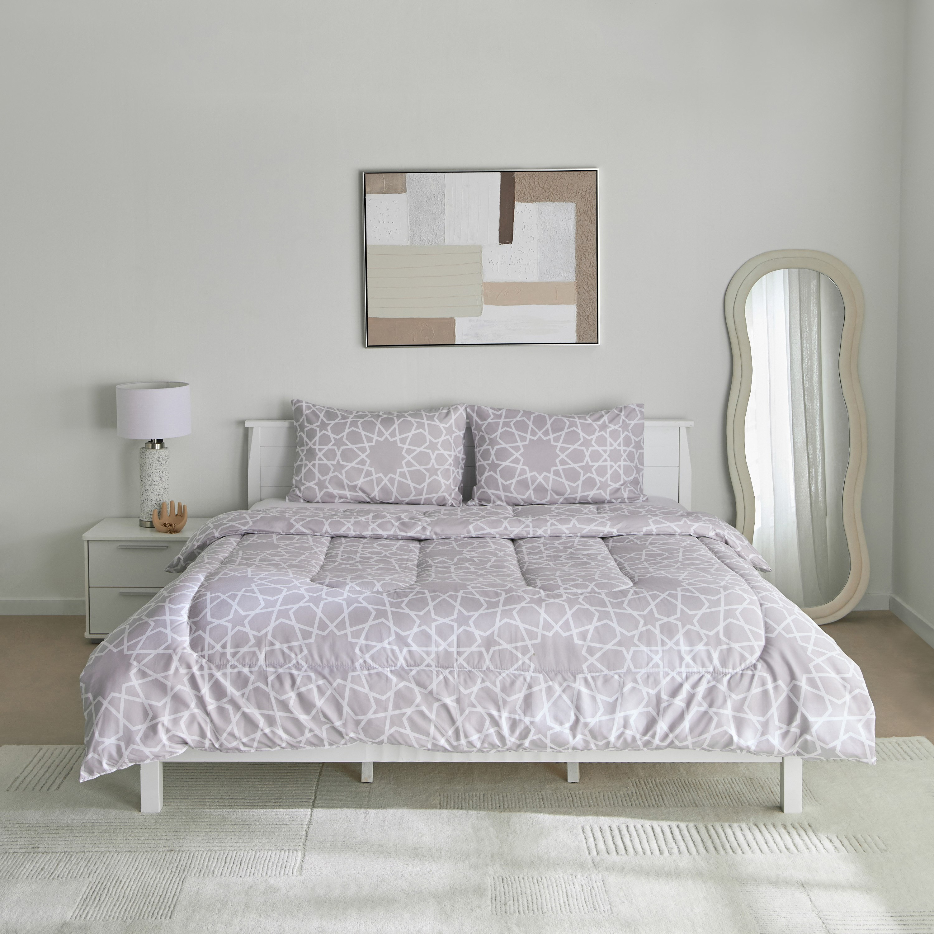 طقم لحاف كينج من الألياف الدقيقة بطبعات ديمو 3 قطع من أونتاريو - 220x240 سم-hbxhomeware-hbxbedroom-image-3