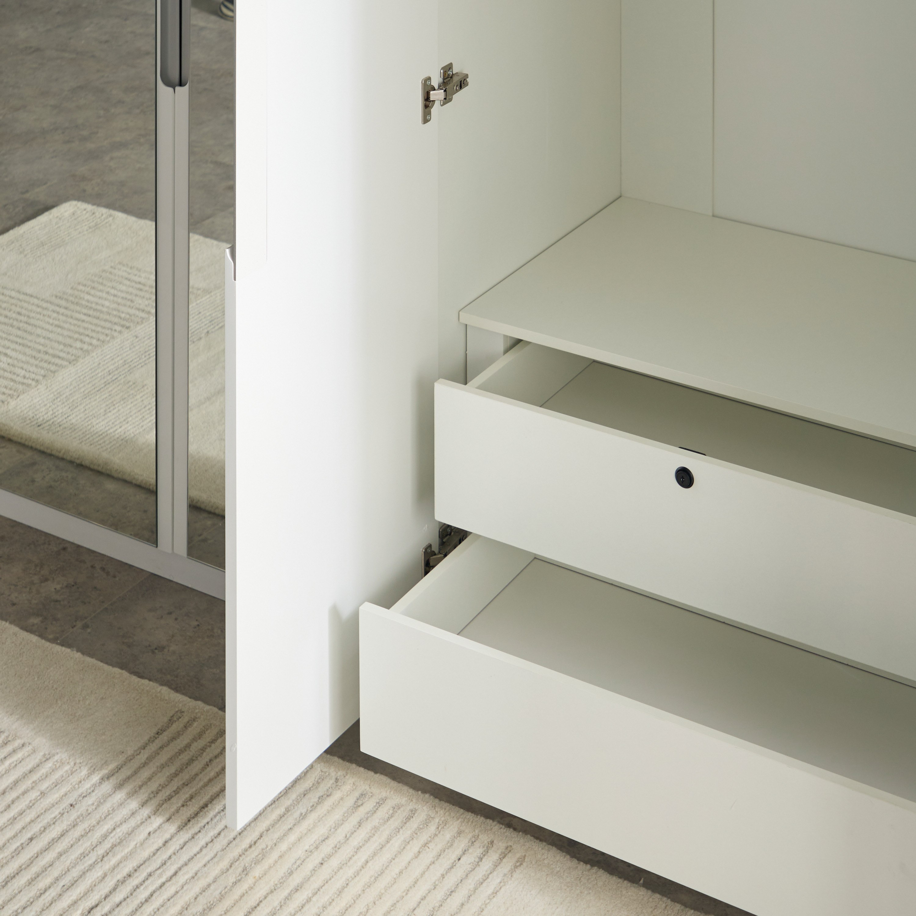Dixon 6-Door High Gloss Wardrobe with 2 Drawers and Mirror-hbxfurniture-wardrobes-image-8