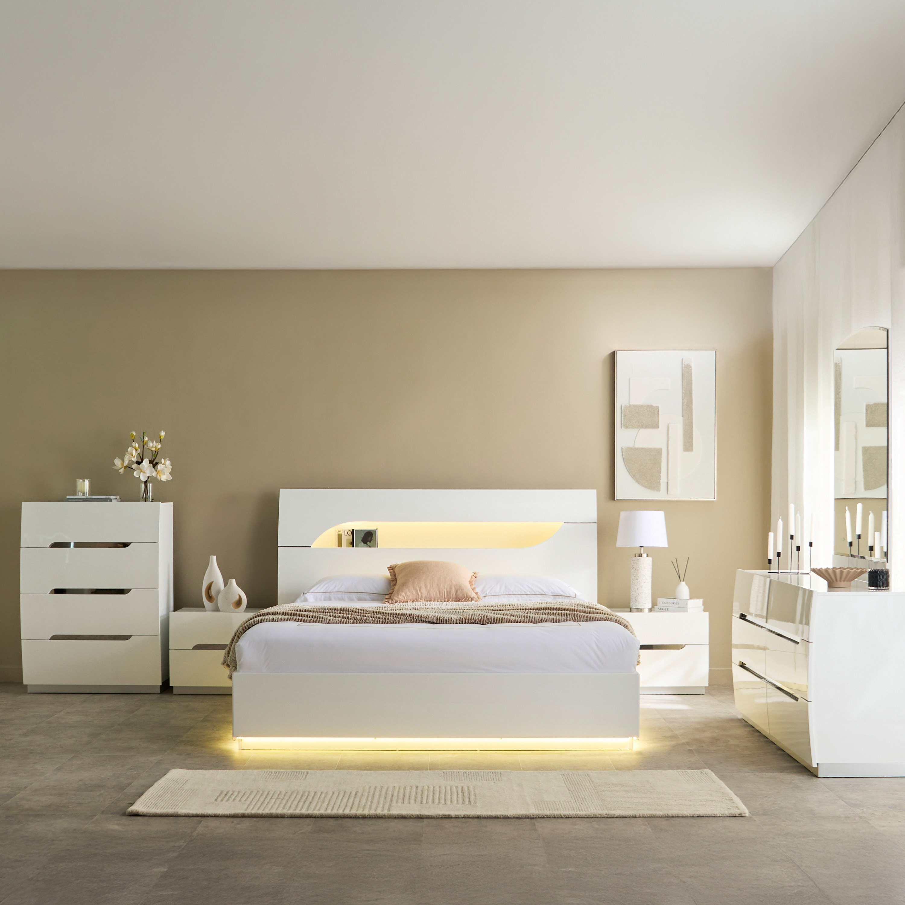 Dixon High Gloss Chest of 4-Drawers-hbxfurniture-dressersandchests-chestofdrawers-image-5