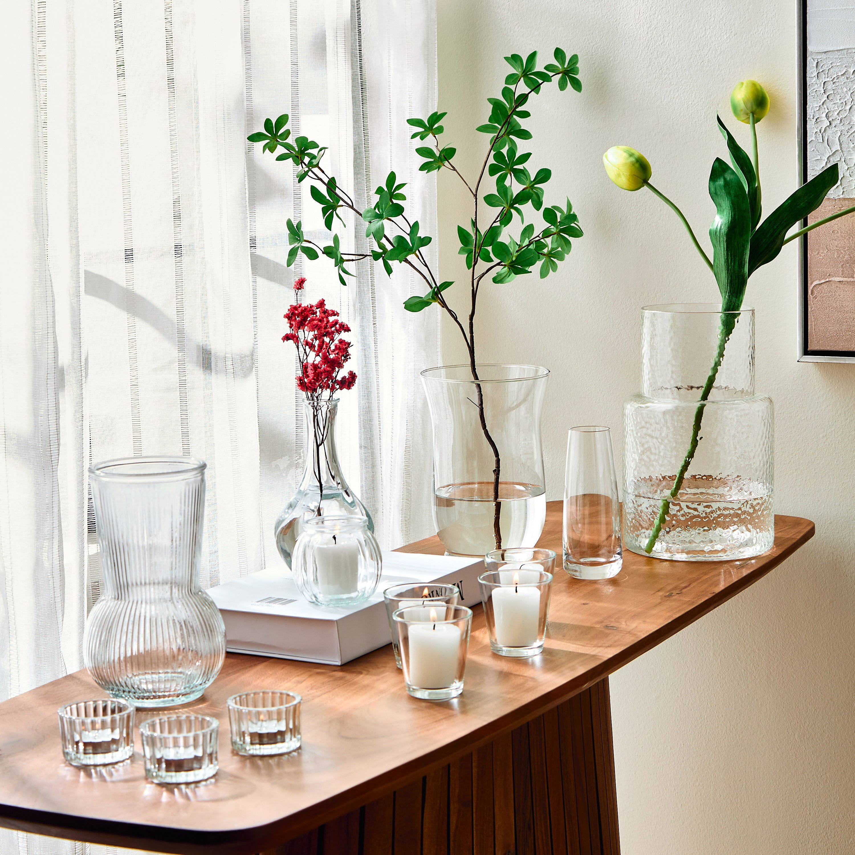 مزهرية زجاج شفافة - 15.5x15.5x26 سم-hbxbedroom-decorandaccessories-vases-image-4