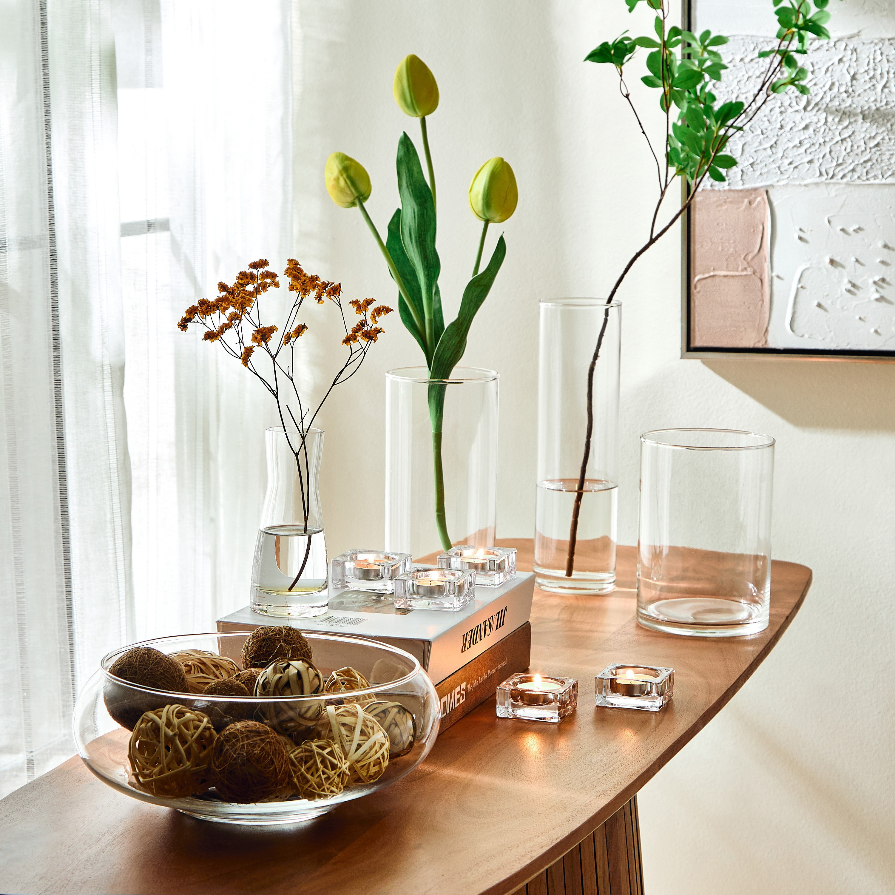 Kler Clear Glass Decorative Bowl - 25x25x8.5 cm-hbxhomeware-hbxdecorandfurnishings-image-4