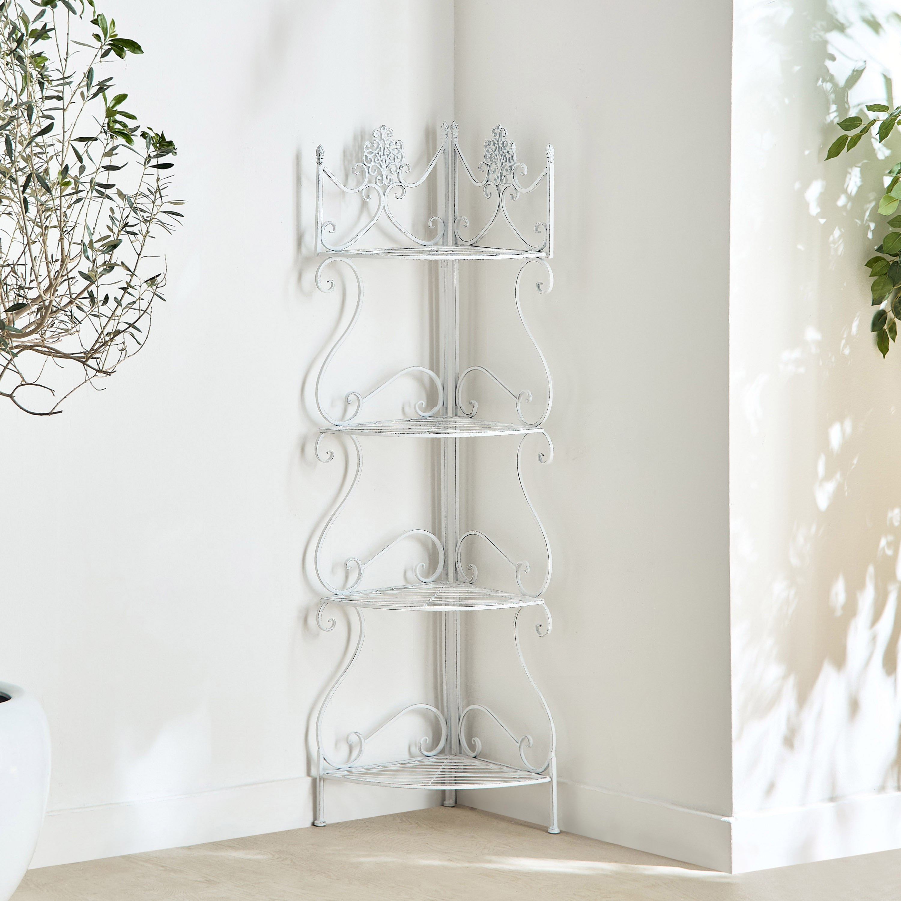 حامل نباتات للزاوية معدن 4 طوابق كلاسيك من فيستا - 47x33x136 سم-hbxlivingroom-decorandaccessories-plantersandurns-image-2