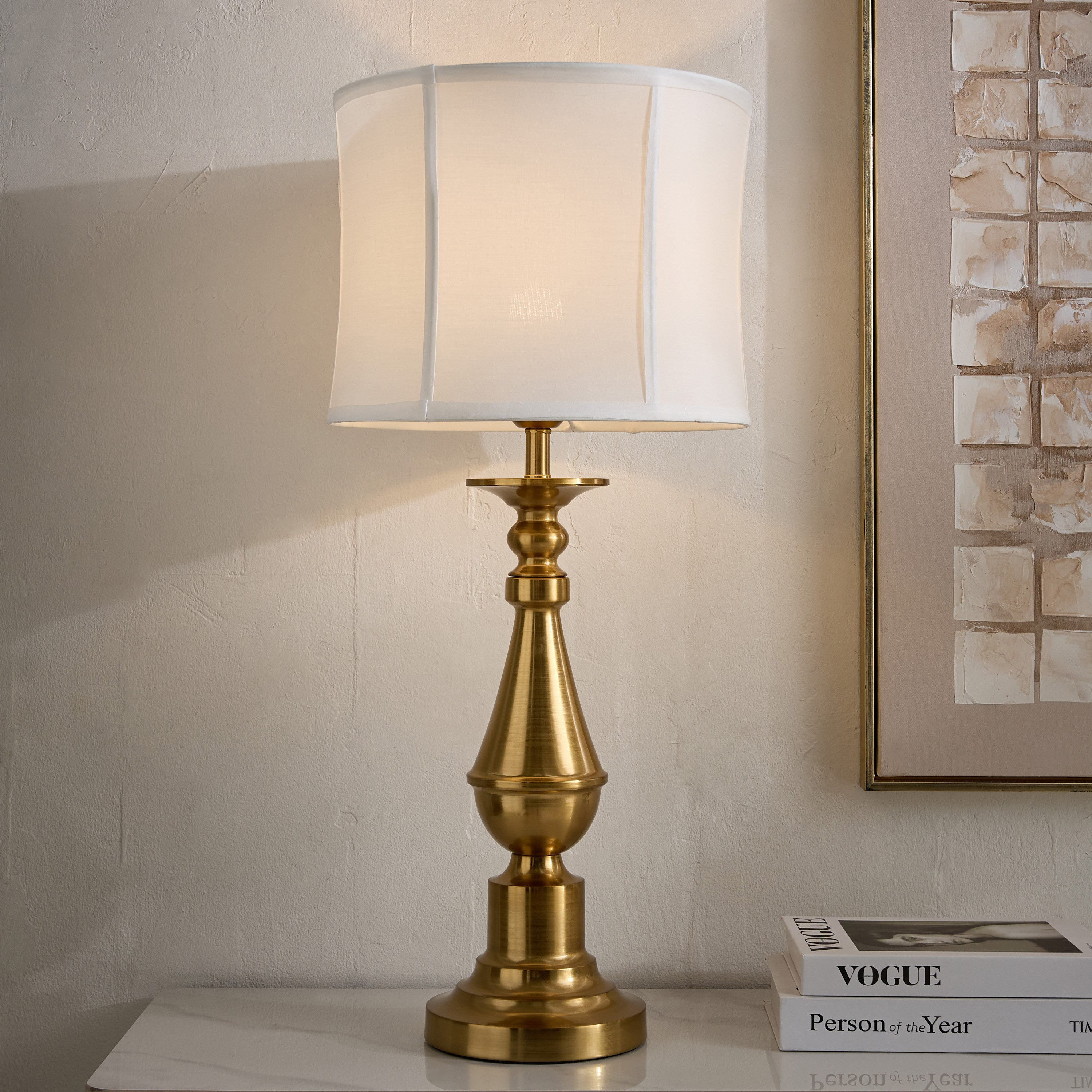 Glen Mallory Metal Table Lamp with Handmade Shade - 33x71 cm-hbxlivingroom-lighting-tablelamps-image-2