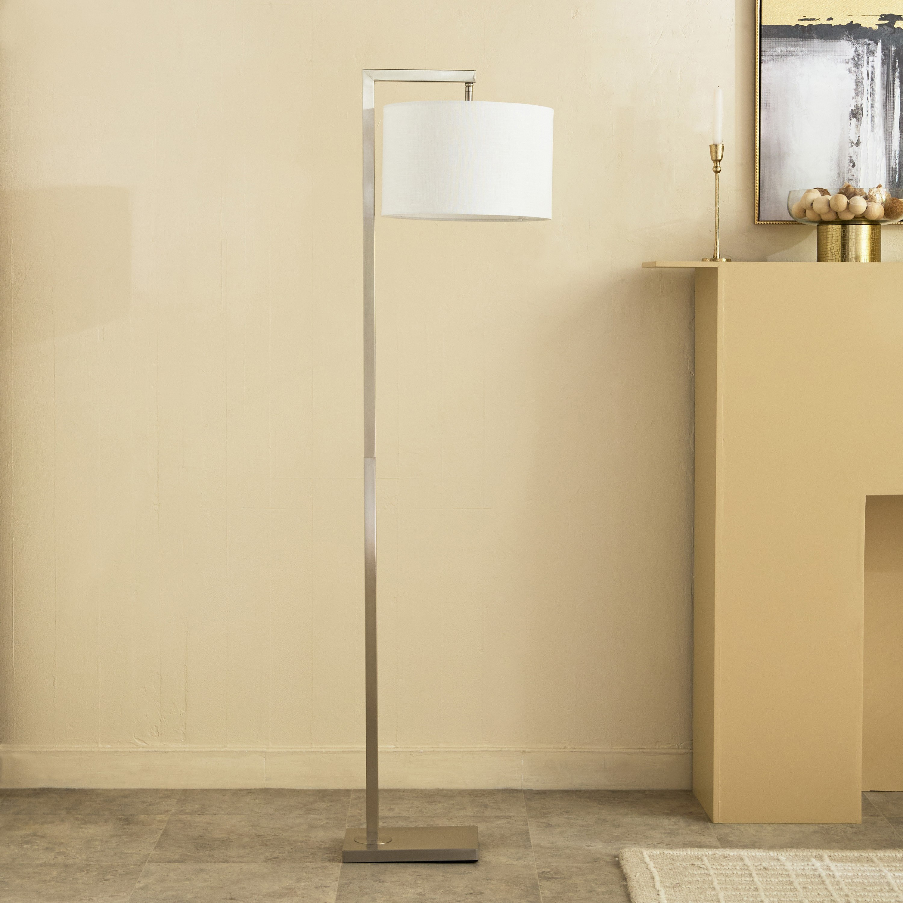 Deme Tiv Metal E27 Floor Lamp with Linen Shade - 162 cm-hbxhomeware-hbxdecorandfurnishings-image-5