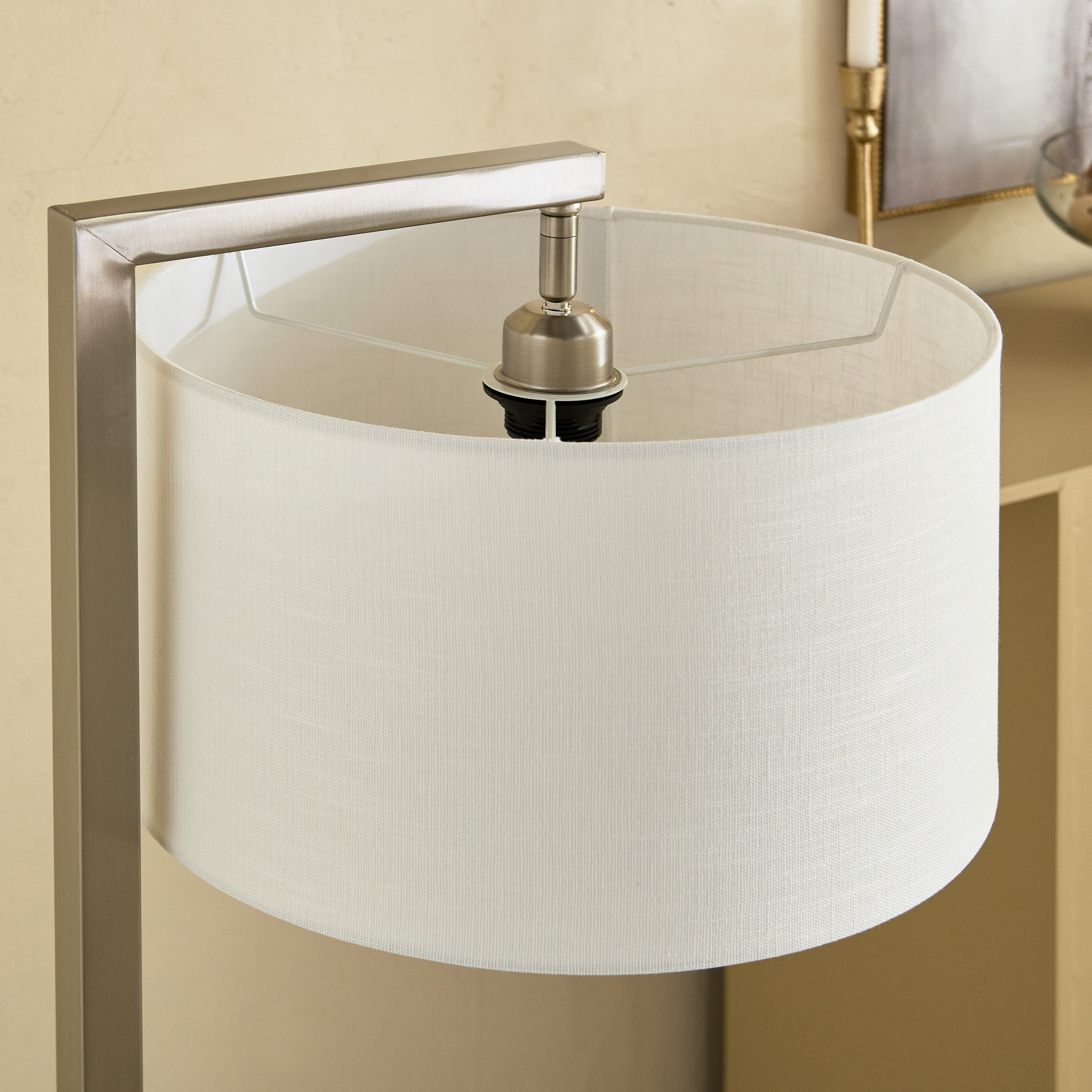 Deme Tiv Metal E27 Floor Lamp with Linen Shade - 162 cm-hbxhomeware-hbxdecorandfurnishings-image-7