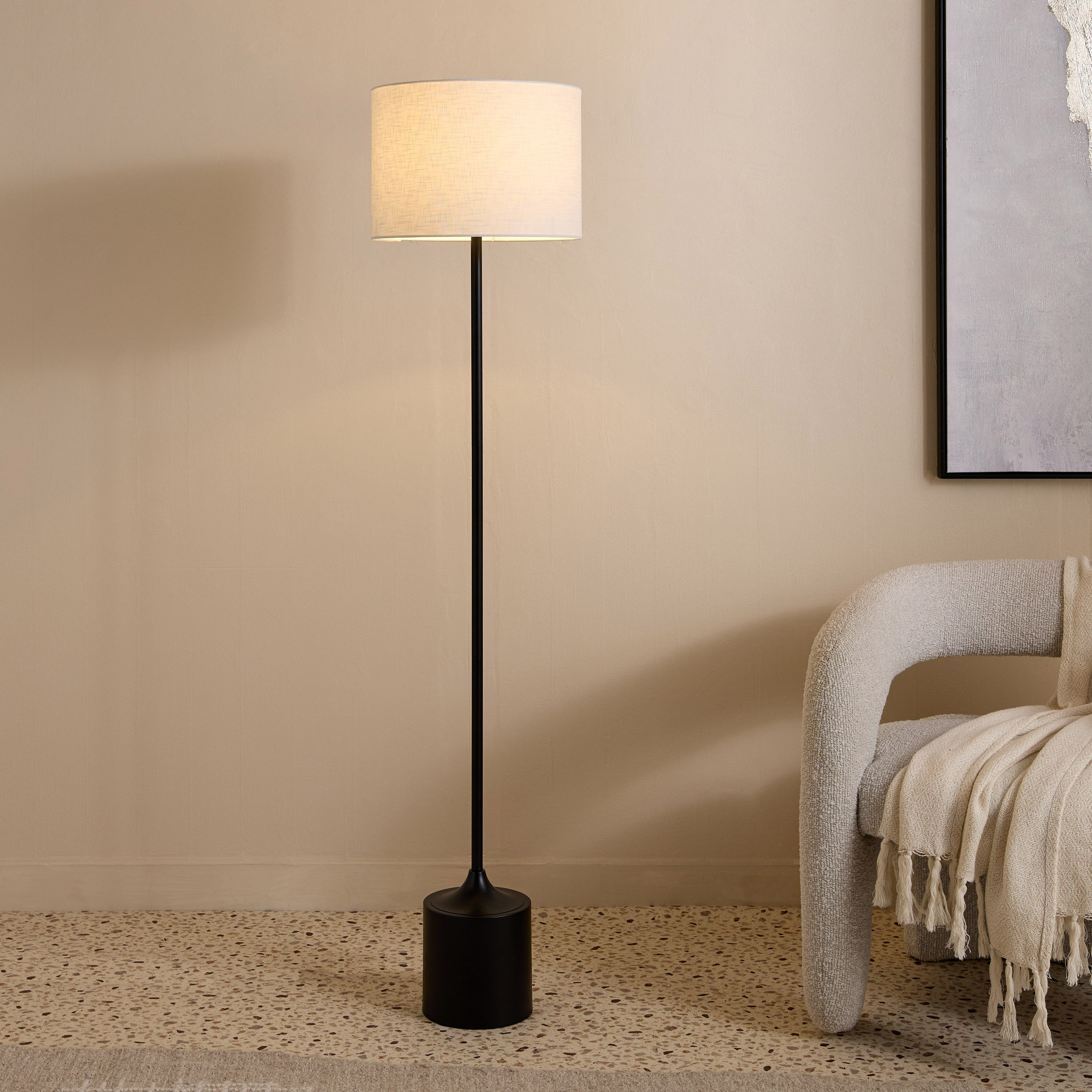 مصباح أرضية إي 27 معدن مع غطاء كتان أوتو من هاسكت - 155 سم-hbxhomeware-hbxdecorandfurnishings-image-2