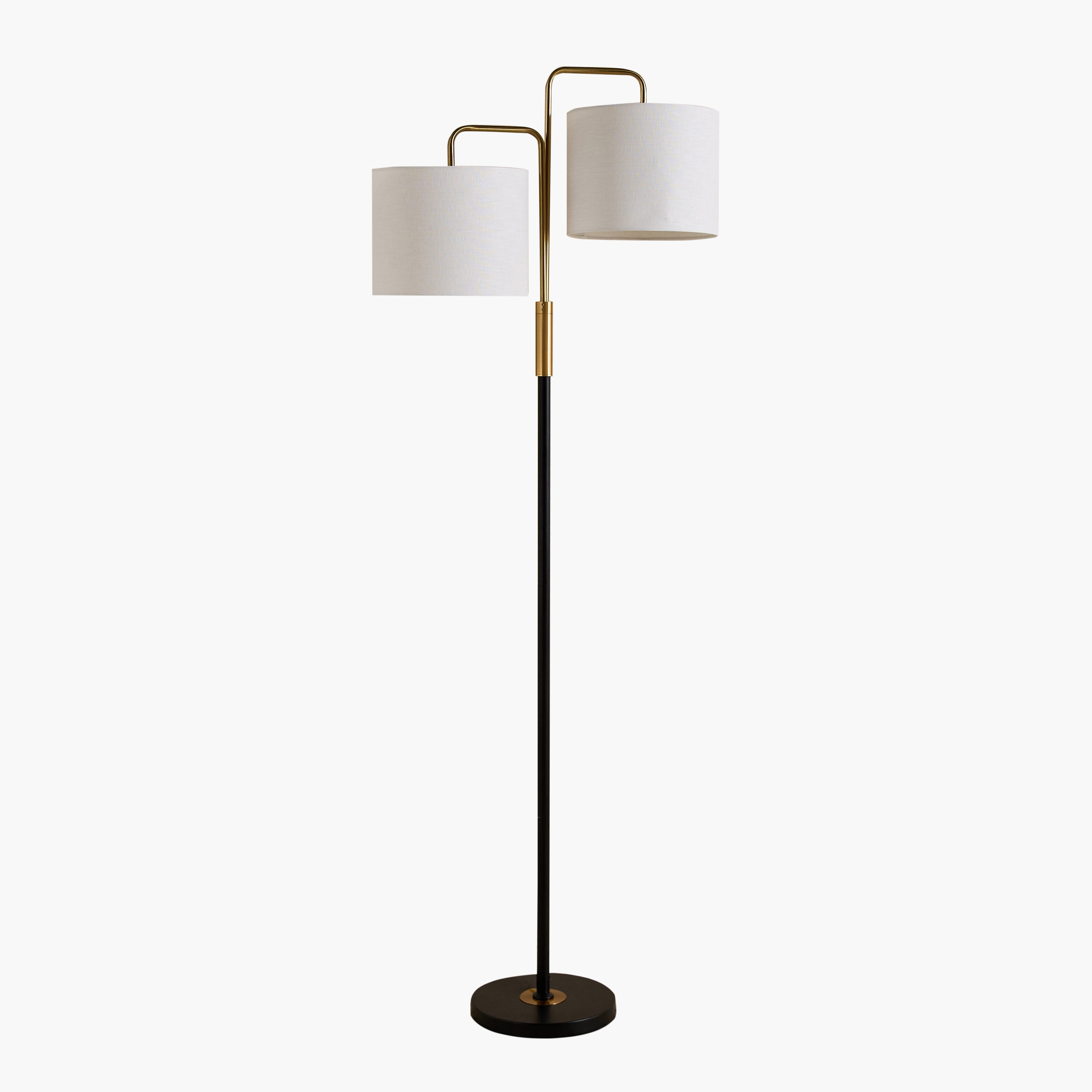 مصباح أرضية معدن بتصميم شجرة مع غطائي قماش فيكو من هاسكيت - 56x25x162.5 سم-hbxhomeware-hbxdecorandfurnishings-image-6