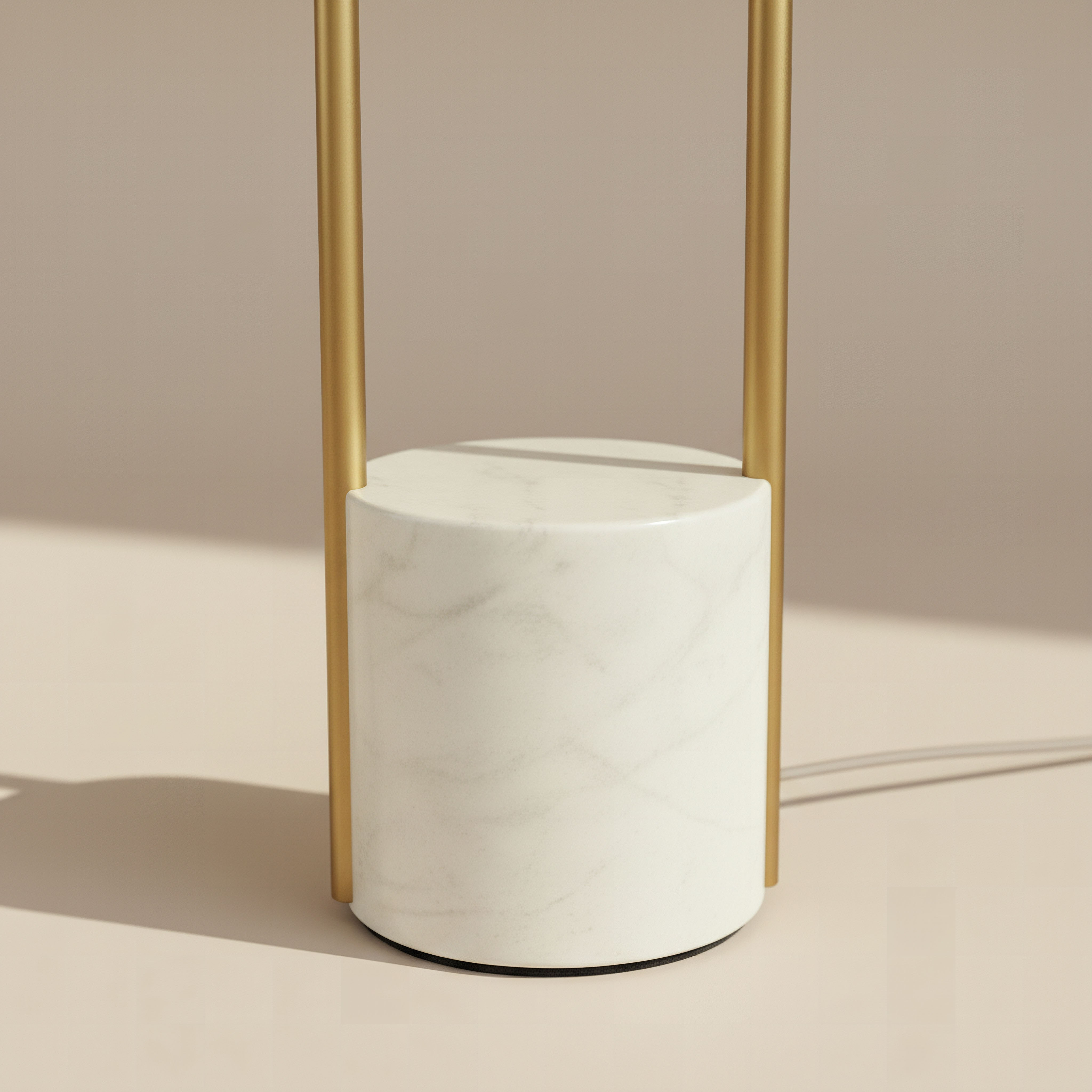 Haskett Aleso Metal E27 Floor Lamp with Marble Base and Fabric Shade - 40x150 cm-hbxhomeware-hbxdecorandfurnishings-image-3