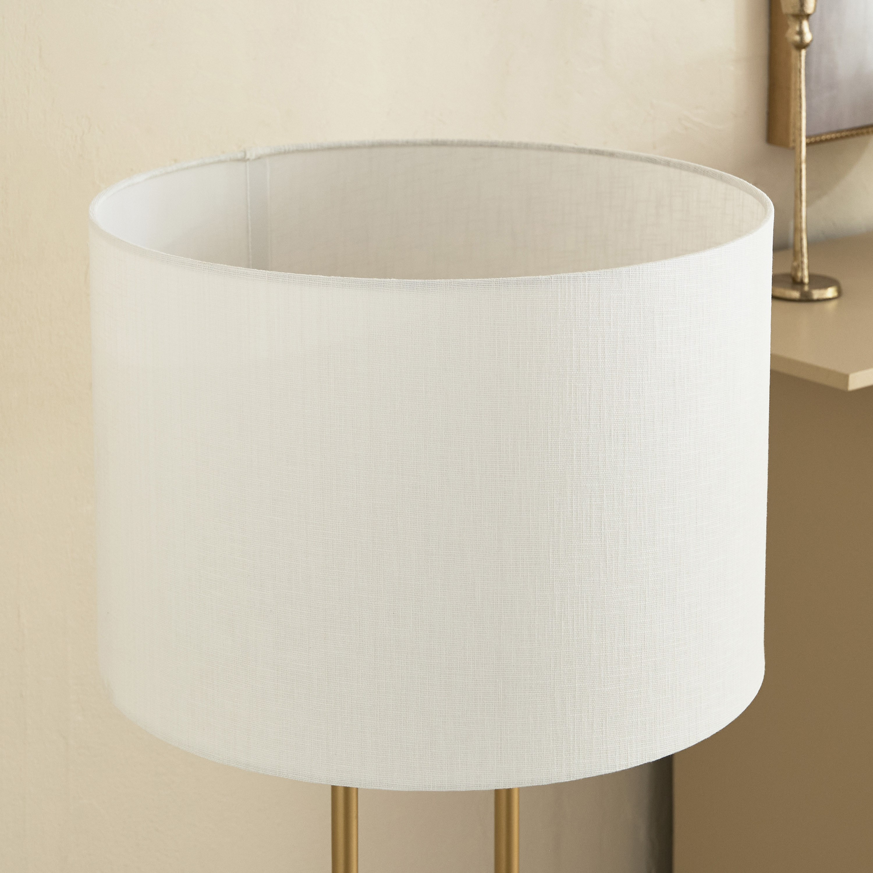 Haskett Aleso Metal E27 Floor Lamp with Marble Base and Fabric Shade - 40x150 cm-hbxhomeware-hbxdecorandfurnishings-image-7