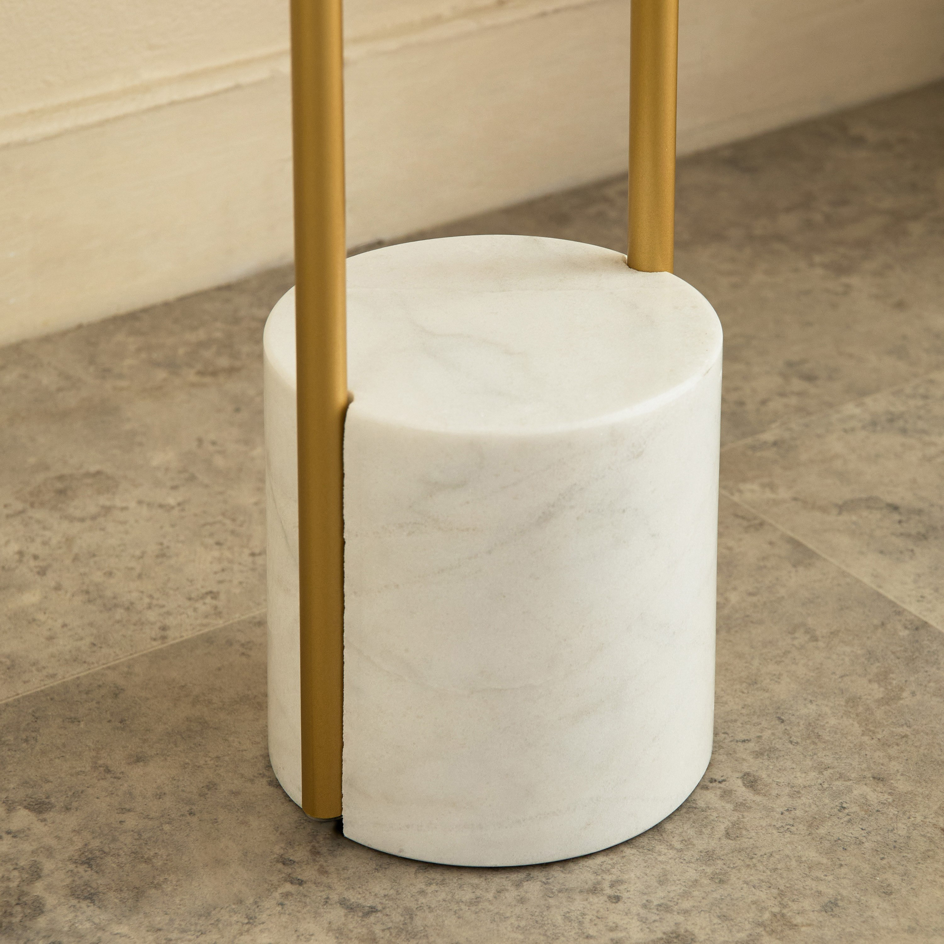 Haskett Aleso Metal E27 Floor Lamp with Marble Base and Fabric Shade - 40x150 cm-hbxhomeware-hbxdecorandfurnishings-image-8