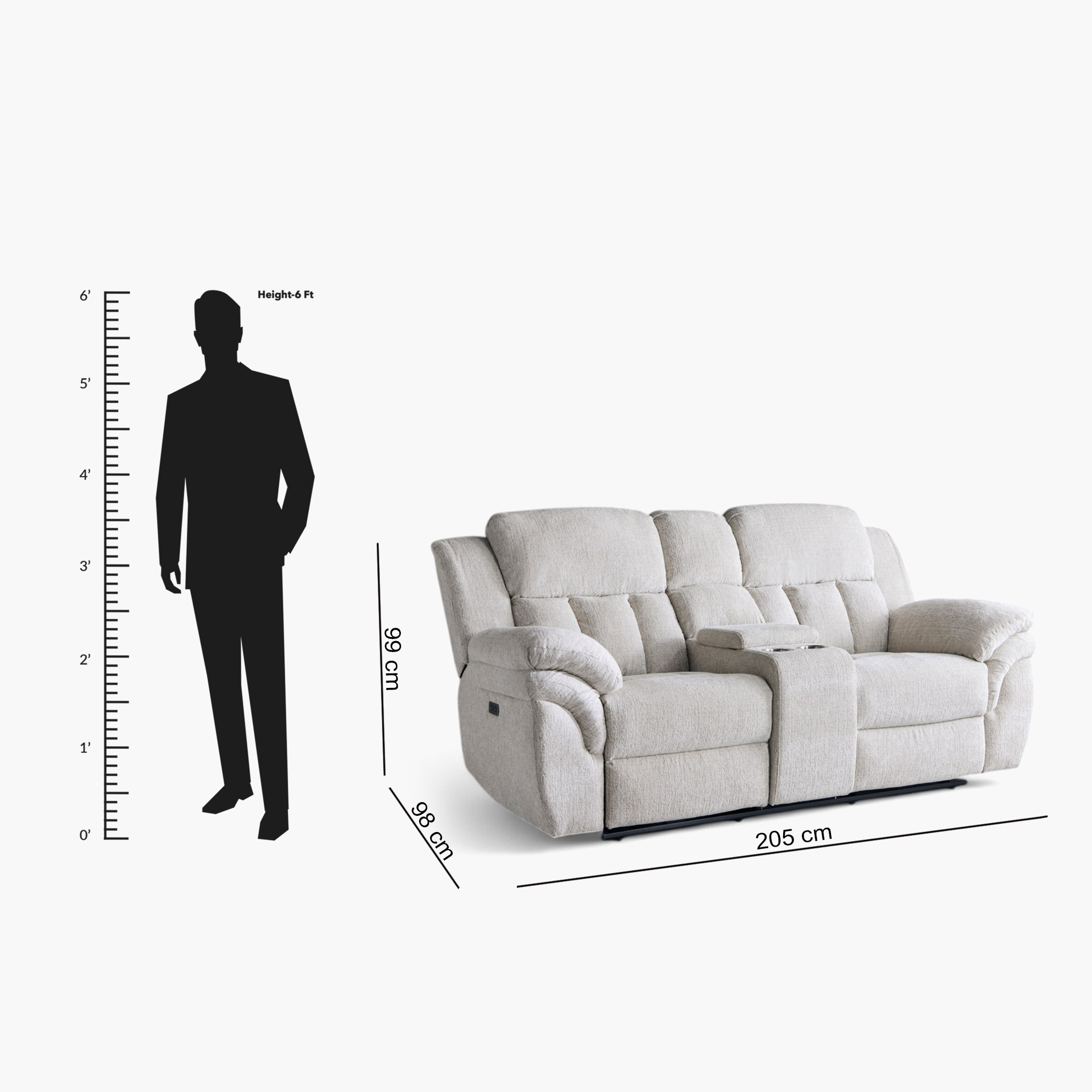 كنبة استرخاء قماش مقعدين تعمل بالطاقة الكهربائية بكونسول و2 حامل أكواب من ستانفورد-hbxfurniture-sofasandarmchairs-reclinersofas-image-19